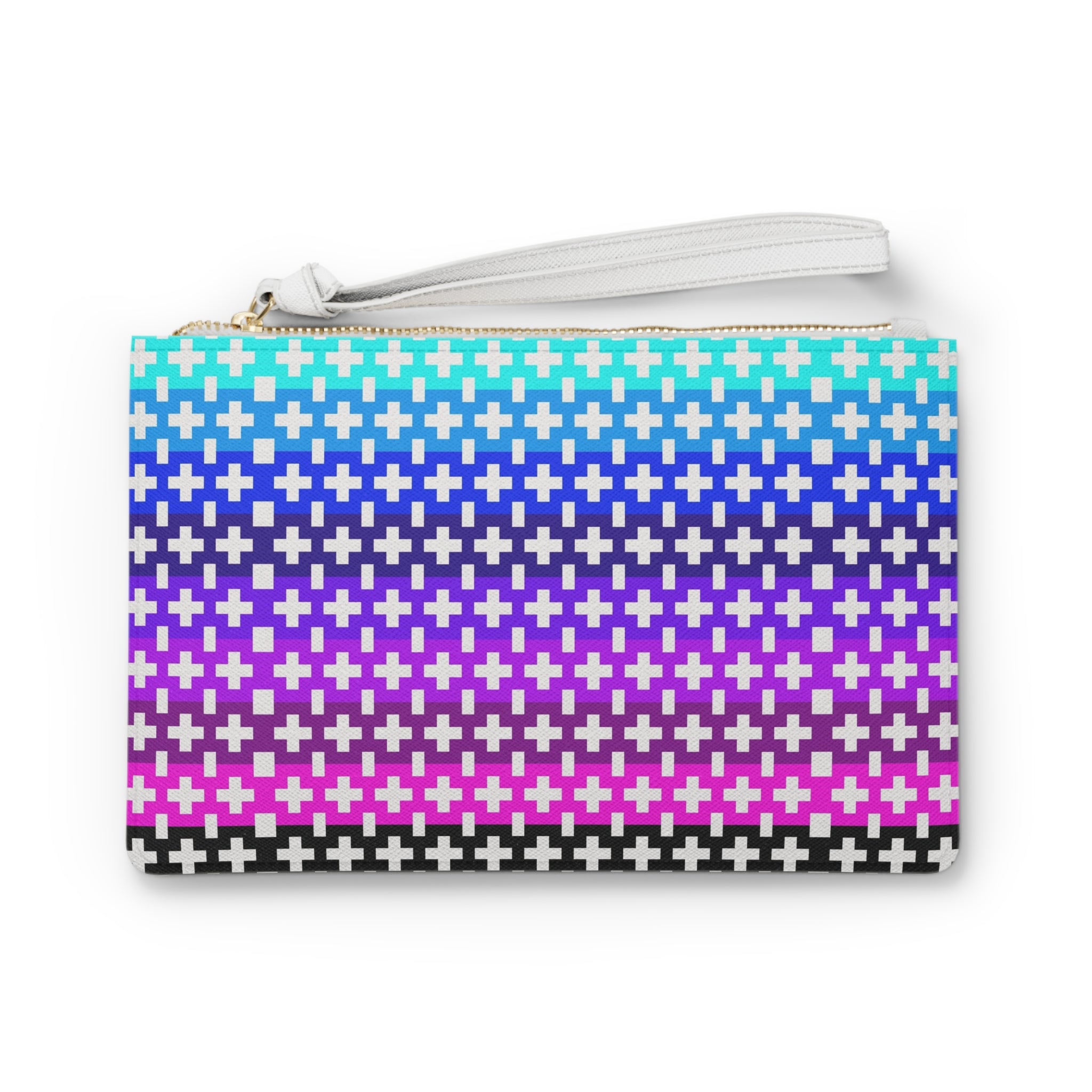 Vibrant Geometric Clutch Bag | Colorful Wristlet for Festivals, Parties, Travel, or Everyday Use | Trendy Makeup Pouch
