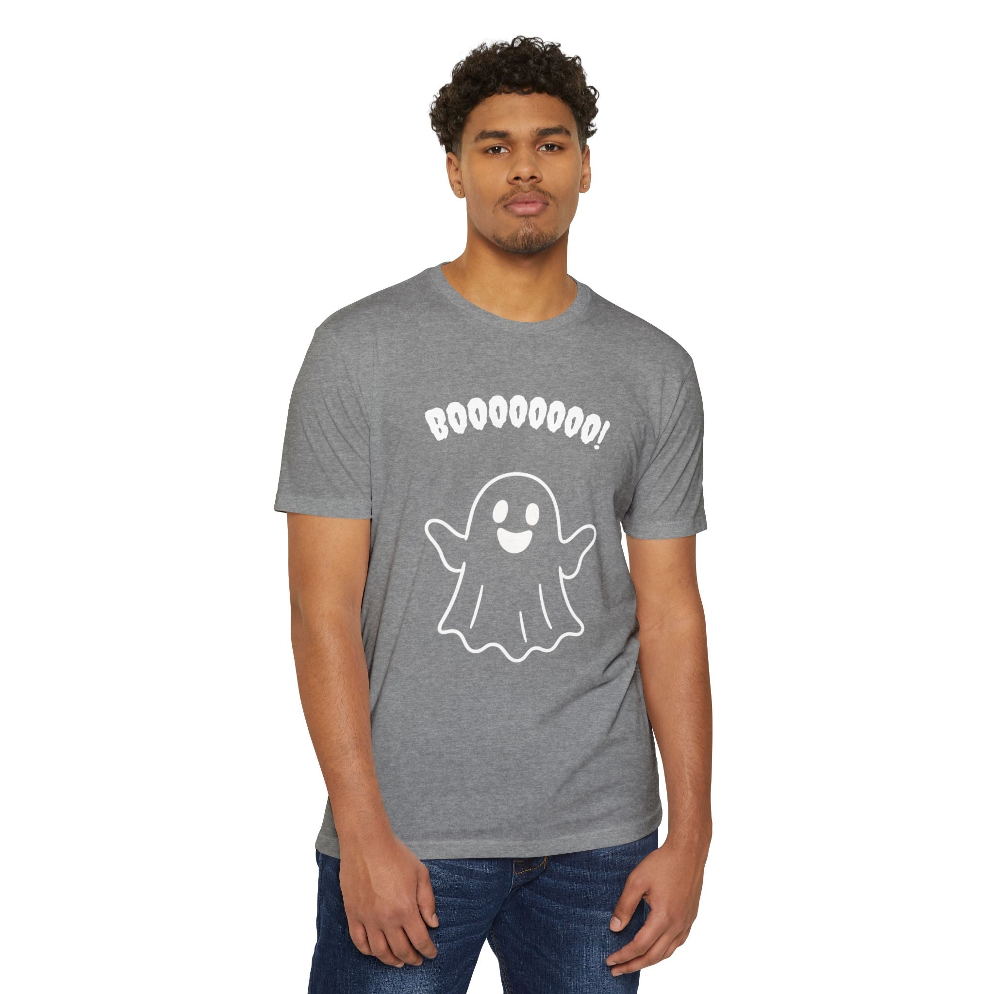 Cute Ghost 'Boooooo!' Unisex T-Shirt for Halloween, Funny T-Shirt, Spooky Tee, Ghost Shirt, Halloween Costume Essential