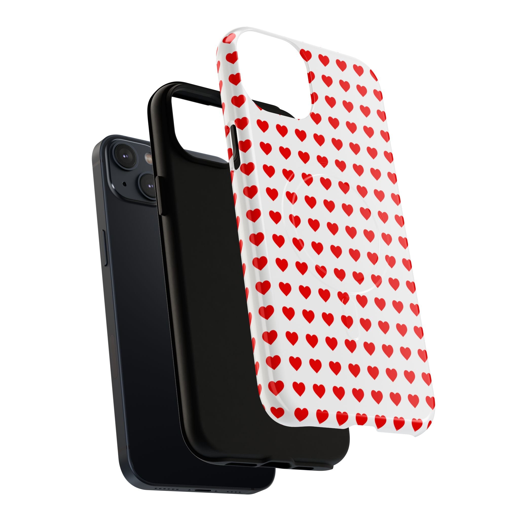 Heart Pattern Phone Case, Tough Magnetic Case, Cute Phone Cover, Valentine Gift, Stylish Accessory