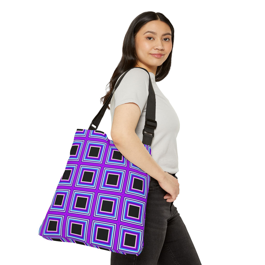 Vibrant Geometric Adjustable Tote Bag, Reusable Shopping Tote, Trendy Everyday Bag, Gift for Fashion Lovers, Eco-Friendly Accessory