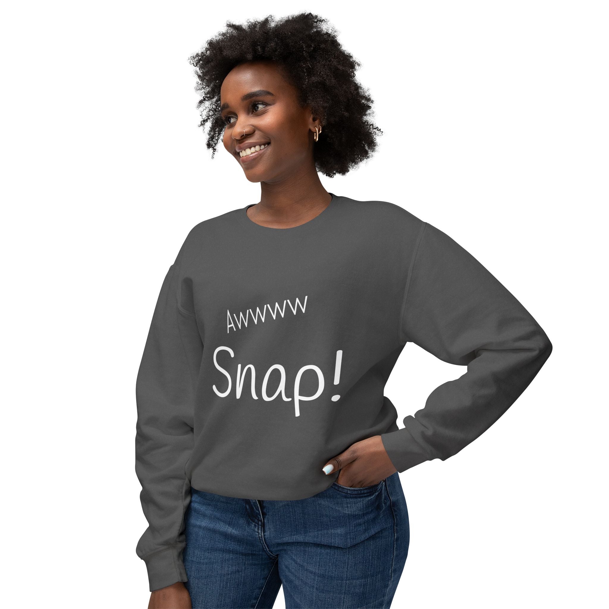 Awww Snap! Unisex Lightweight Crewneck Sweatshirt - Perfect for Casual Outings, Gift Idea, Humorous Apparel, Everyday Wear, Ages 12 and Up