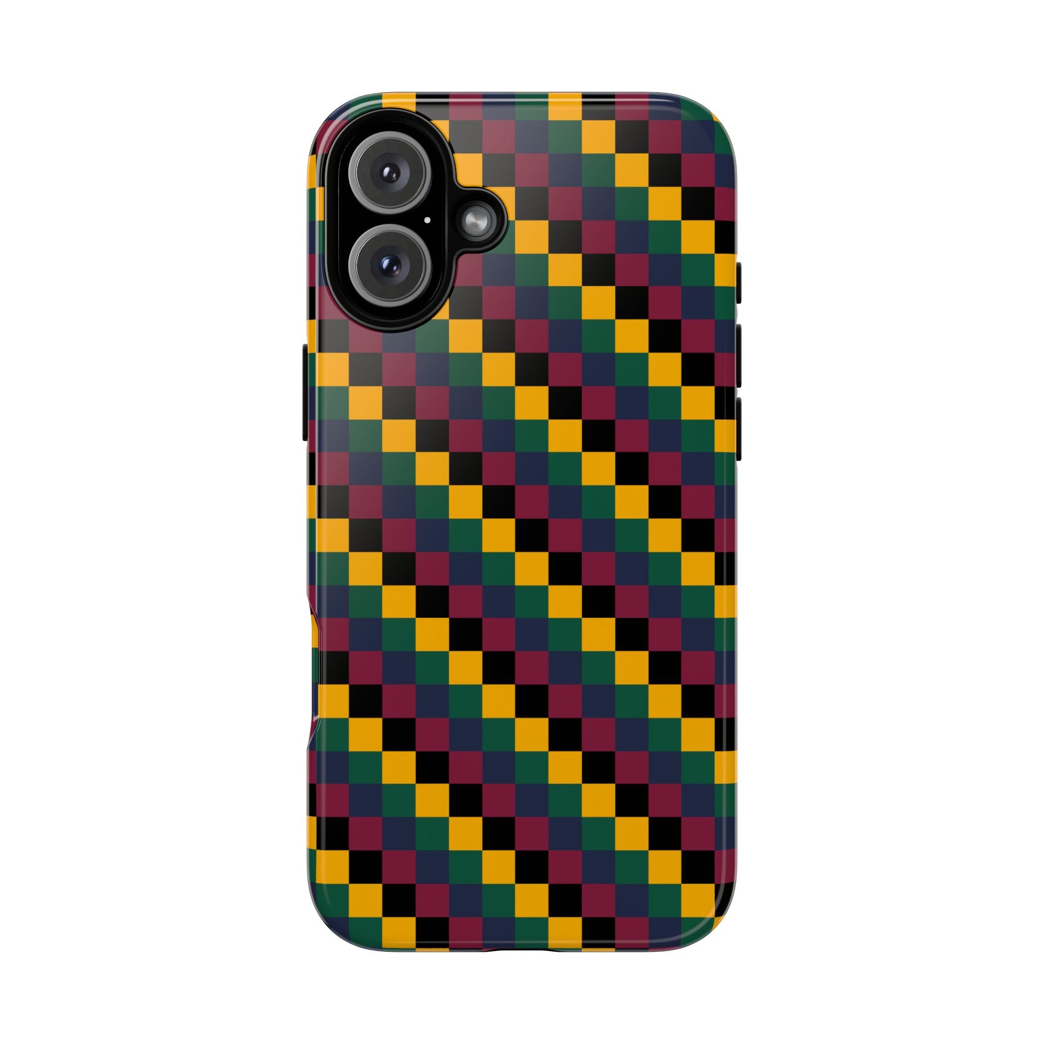 Colorful Checkered Phone Case, Tough Phone Cover, Unique Phone Accessory, Geometric Design, Gift for Tech Lovers, Stylish Protection