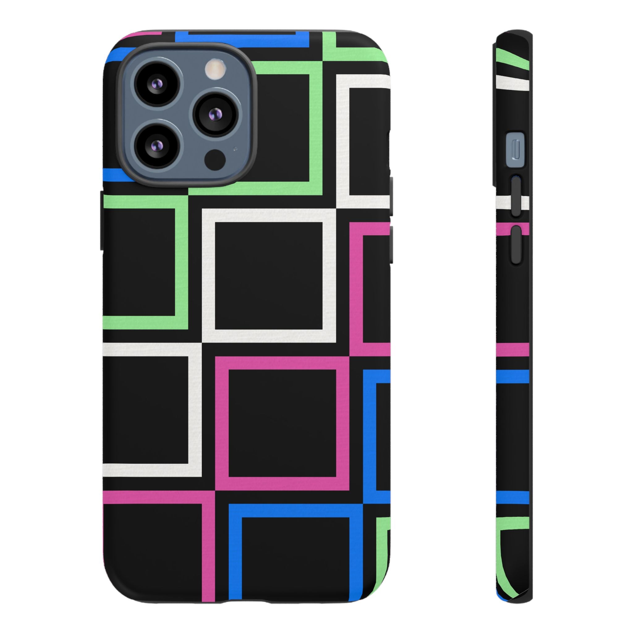 Colorful Geometric Phone Case - Tough Cases, Durable Cover, Stylish Accessory, Gift for Her, Tech Lover