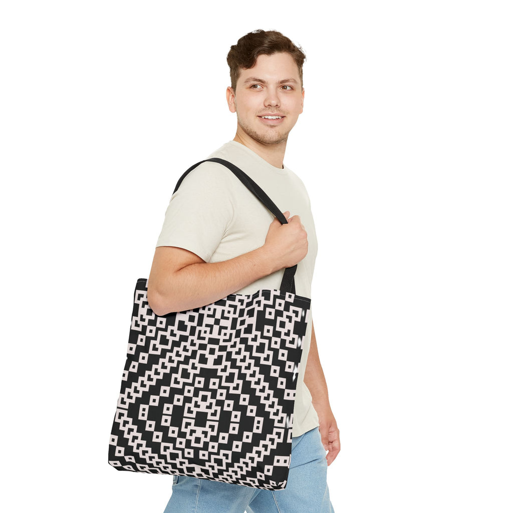 Chic Black and White Geometric Tote Bag | Stylish Everyday Carryall, Reusable Grocery Bag, Fashion Accessory, Gift for Her, Travel Tote