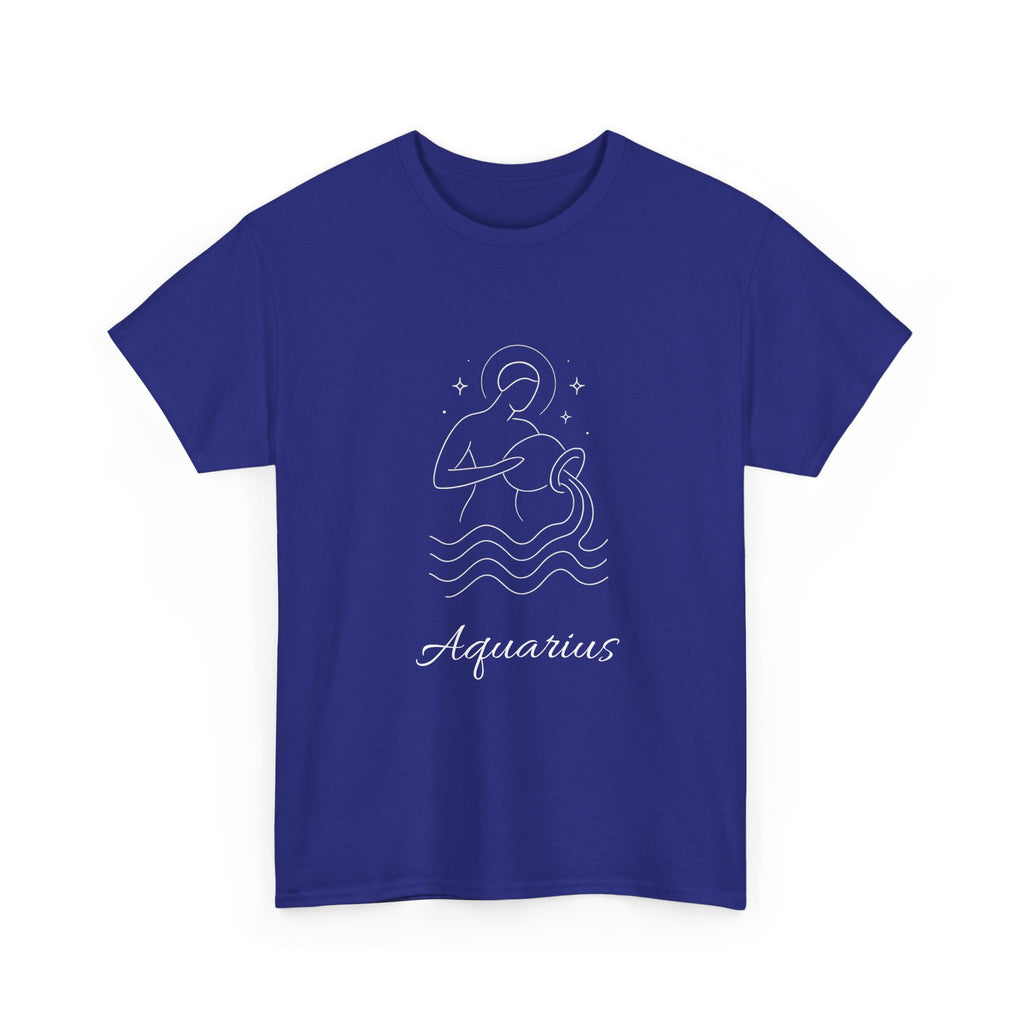 Aquarius Unisex Heavy Cotton Tee, Astrology Shirt, Zodiac Tee, Birthday Gift, Horoscope Apparel, Casual Wear