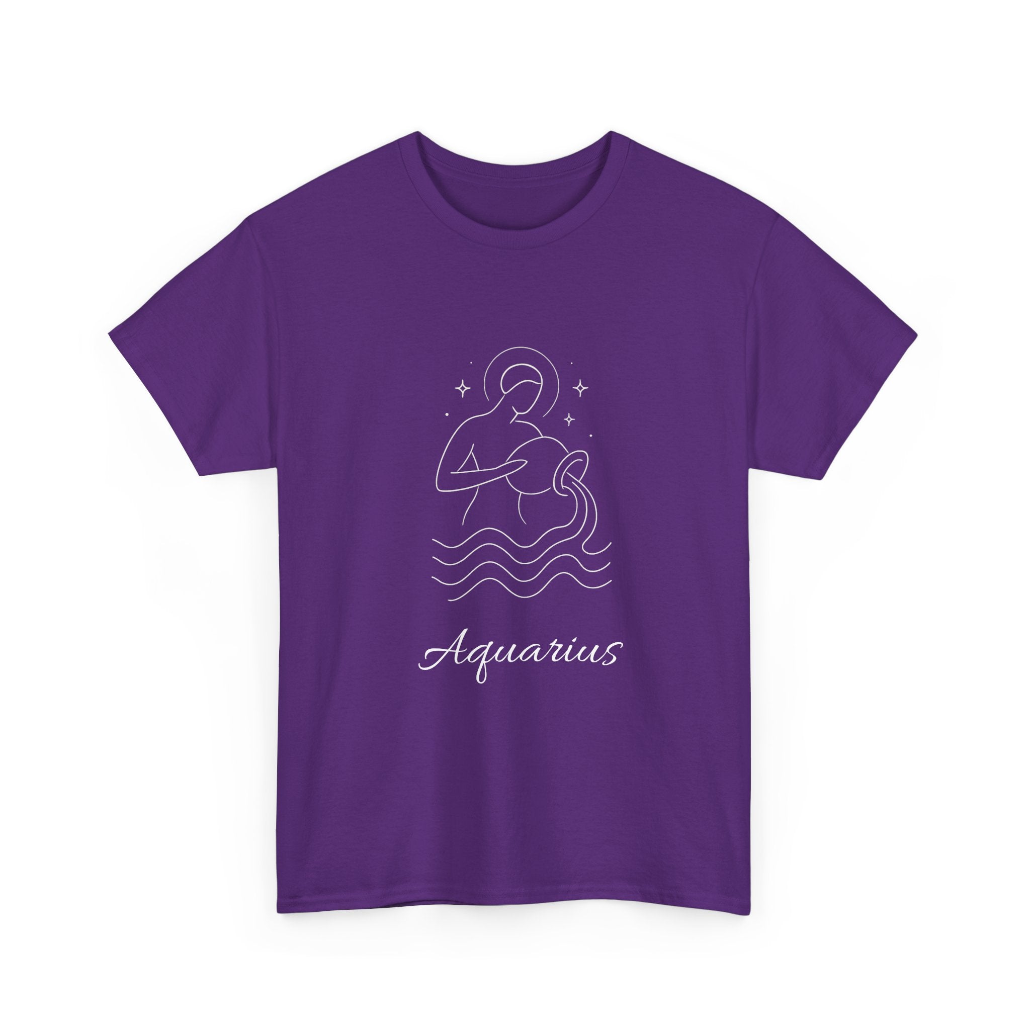 Aquarius Unisex Heavy Cotton Tee, Astrology Shirt, Zodiac Tee, Birthday Gift, Horoscope Apparel, Casual Wear