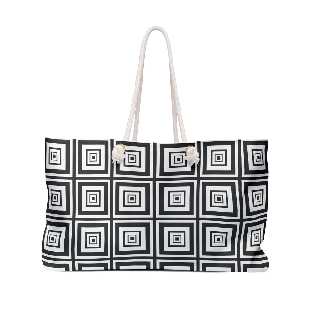 Chic Geometric Weekender Bag | Travel Tote, Overnight Bag, Gym Bag, Stylish Luggage, Gift for Her