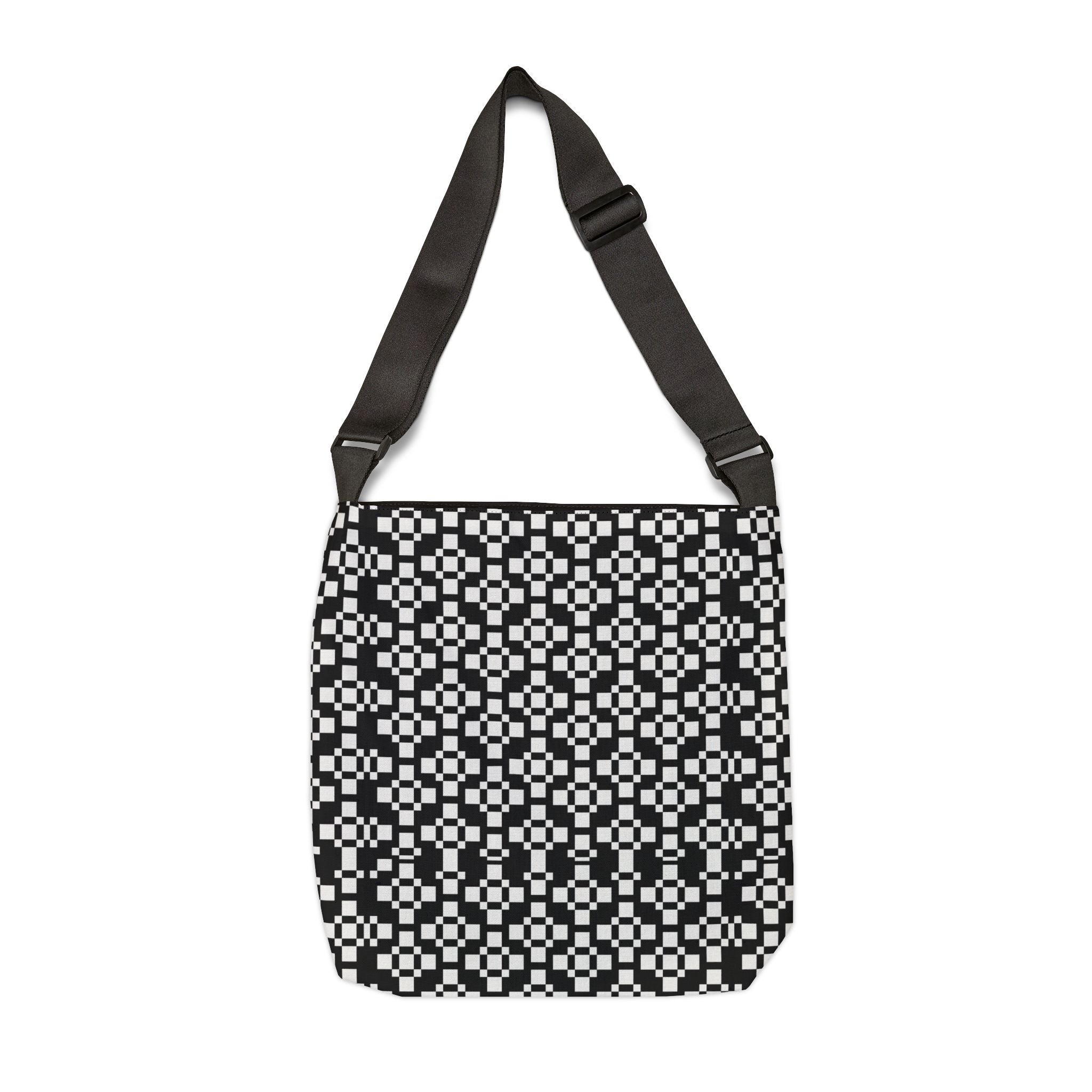 Stylish Adjustable Tote Bag with Geometric Pattern, Everyday Use, Shopping, Travel, Gifts, Fashion Accessories, Eco-Friendly Bag