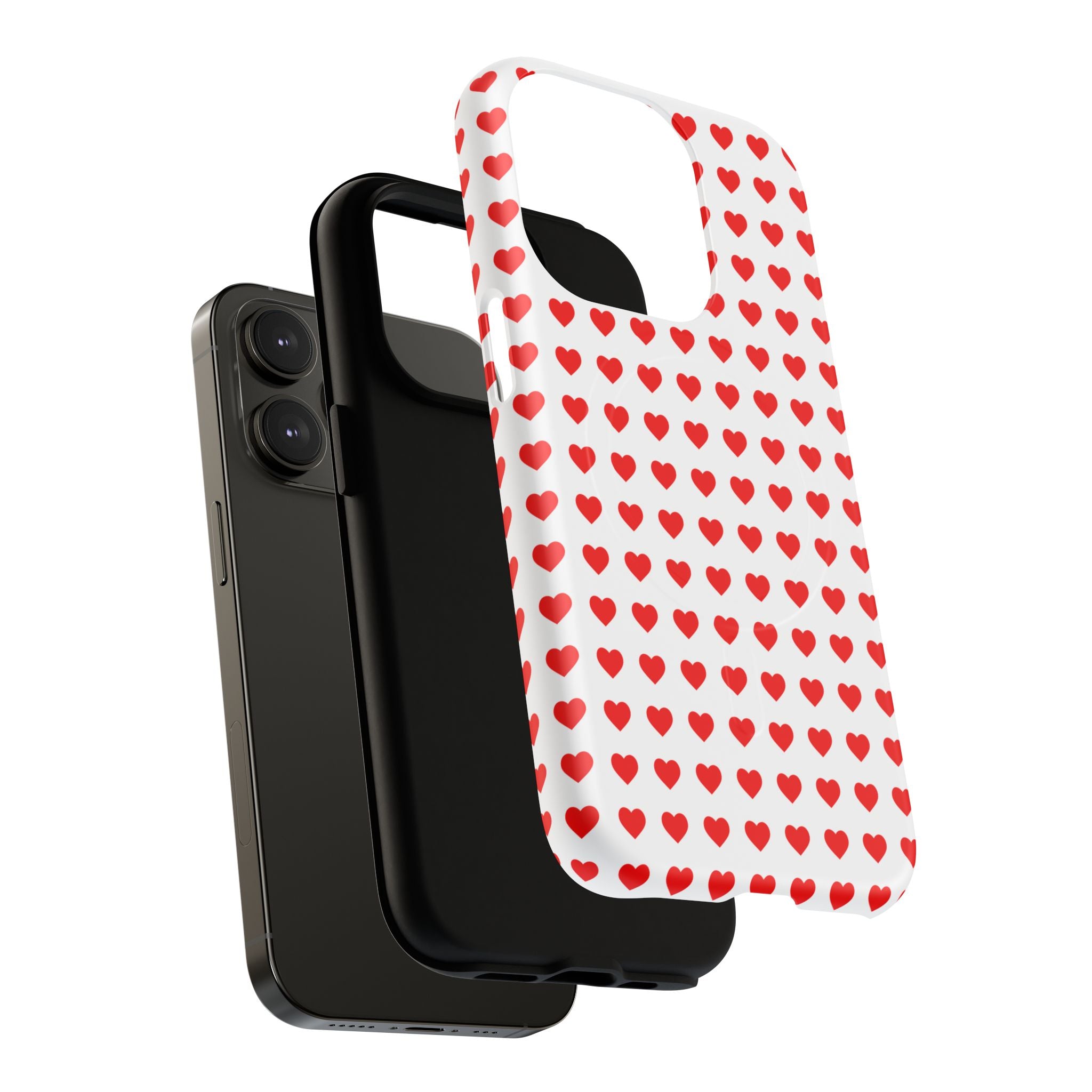Heart Pattern Phone Case, Tough Magnetic Case, Cute Phone Cover, Valentine Gift, Stylish Accessory