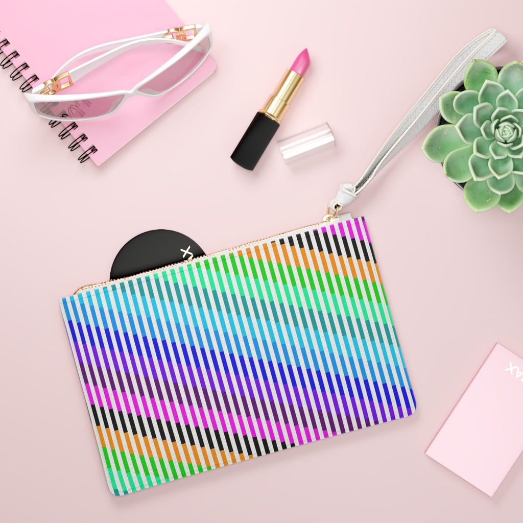 Colorful Striped Clutch Bag - Stylish Purse for Everyday Use, Party, Gift, Travel, Summer Vibes