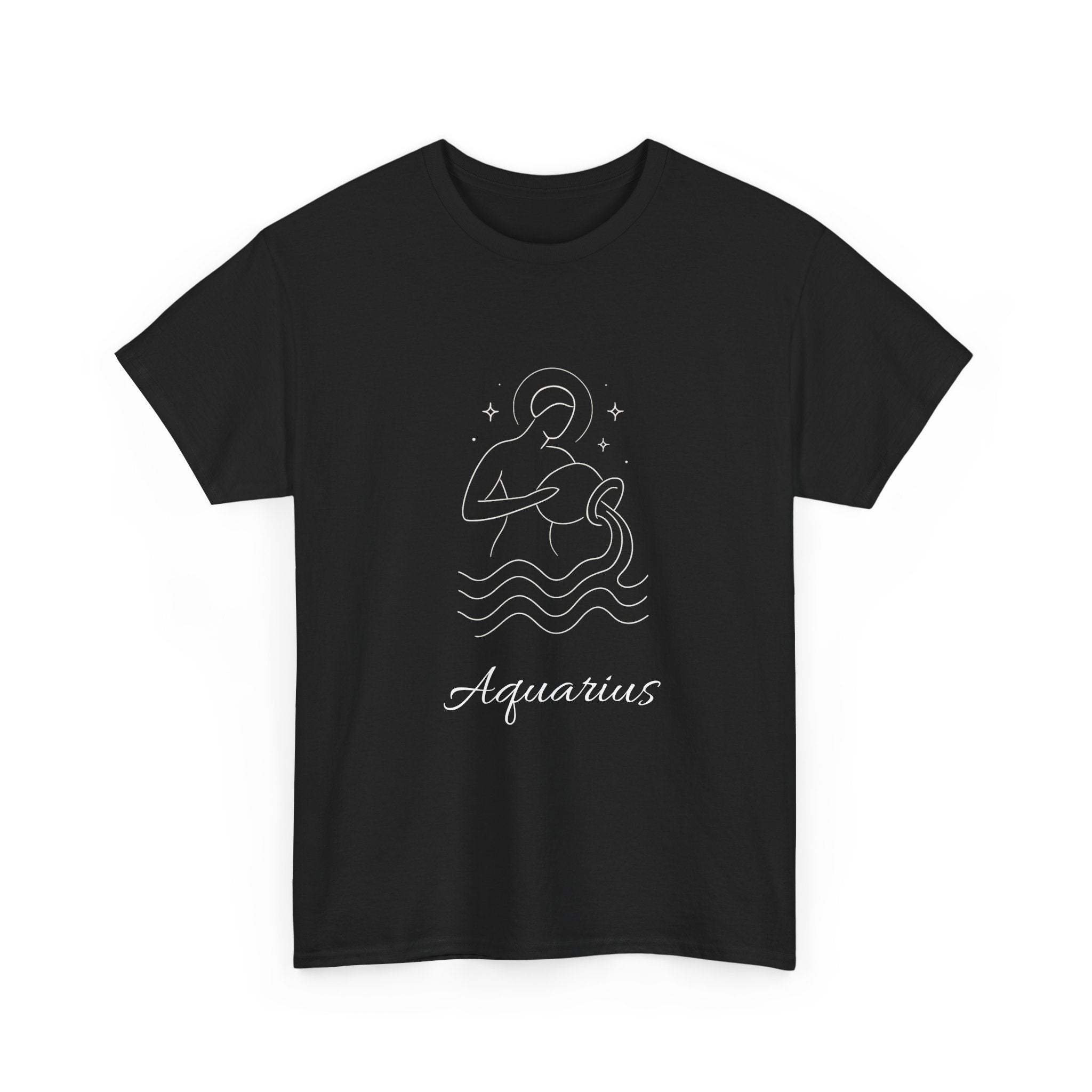 Aquarius Unisex Heavy Cotton Tee, Astrology Shirt, Zodiac Tee, Birthday Gift, Horoscope Apparel, Casual Wear