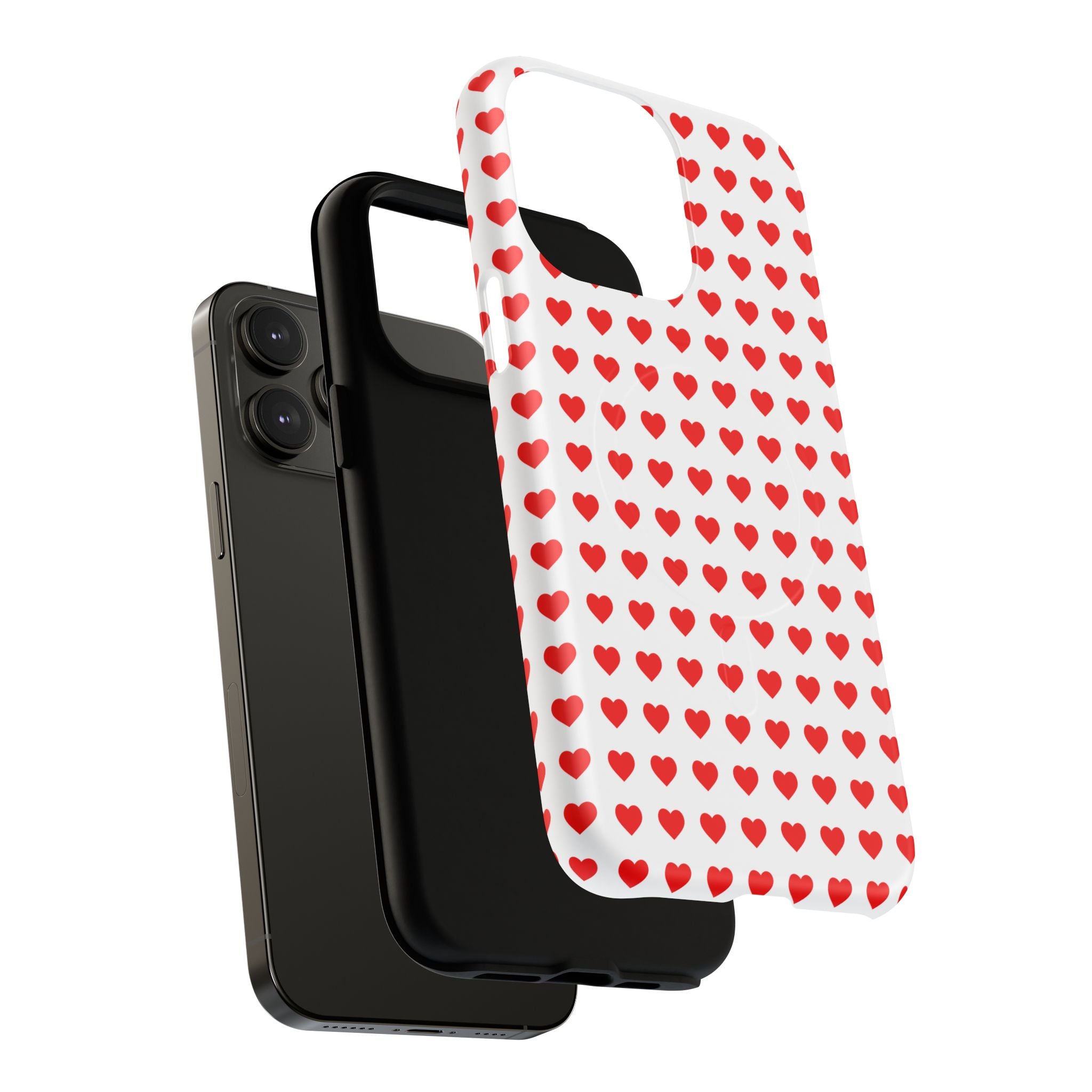 Heart Pattern Phone Case, Tough Magnetic Case, Cute Phone Cover, Valentine Gift, Stylish Accessory