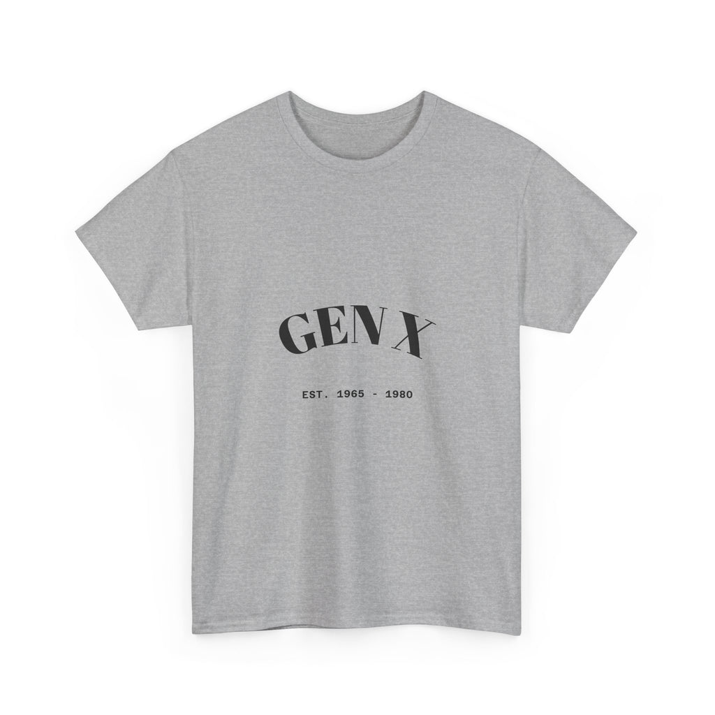 Gen X Unisex Heavy Cotton Tee - Nostalgic Graphic T-Shirt, Perfect for Casual Wear, Gifts, Birthdays, and Retro Celebrations