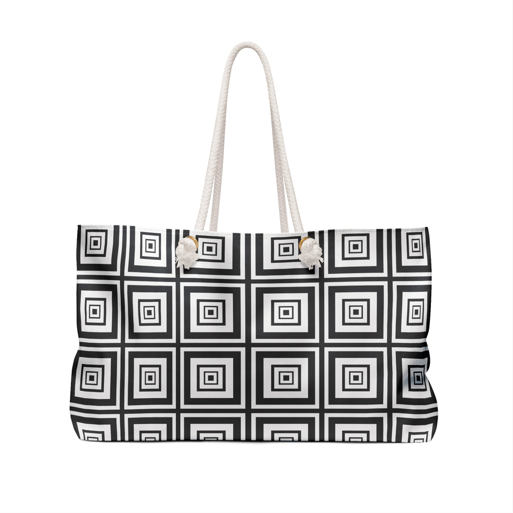 Chic Geometric Weekender Bag | Travel Tote, Overnight Bag, Gym Bag, Stylish Luggage, Gift for Her