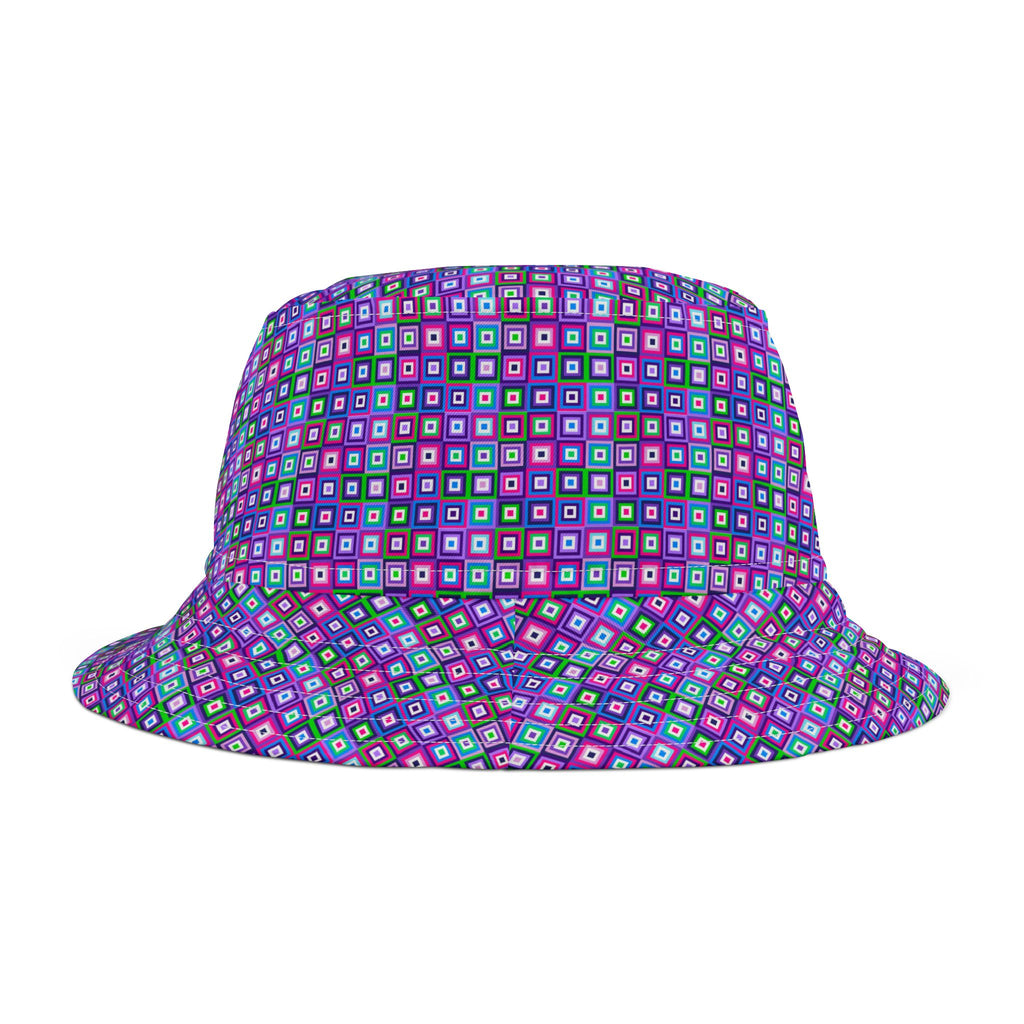 Colorful Retro Bucket Hat, Summer Accessories, Festival Gear, Beach Wear, Unisex Headwear, AOP Design