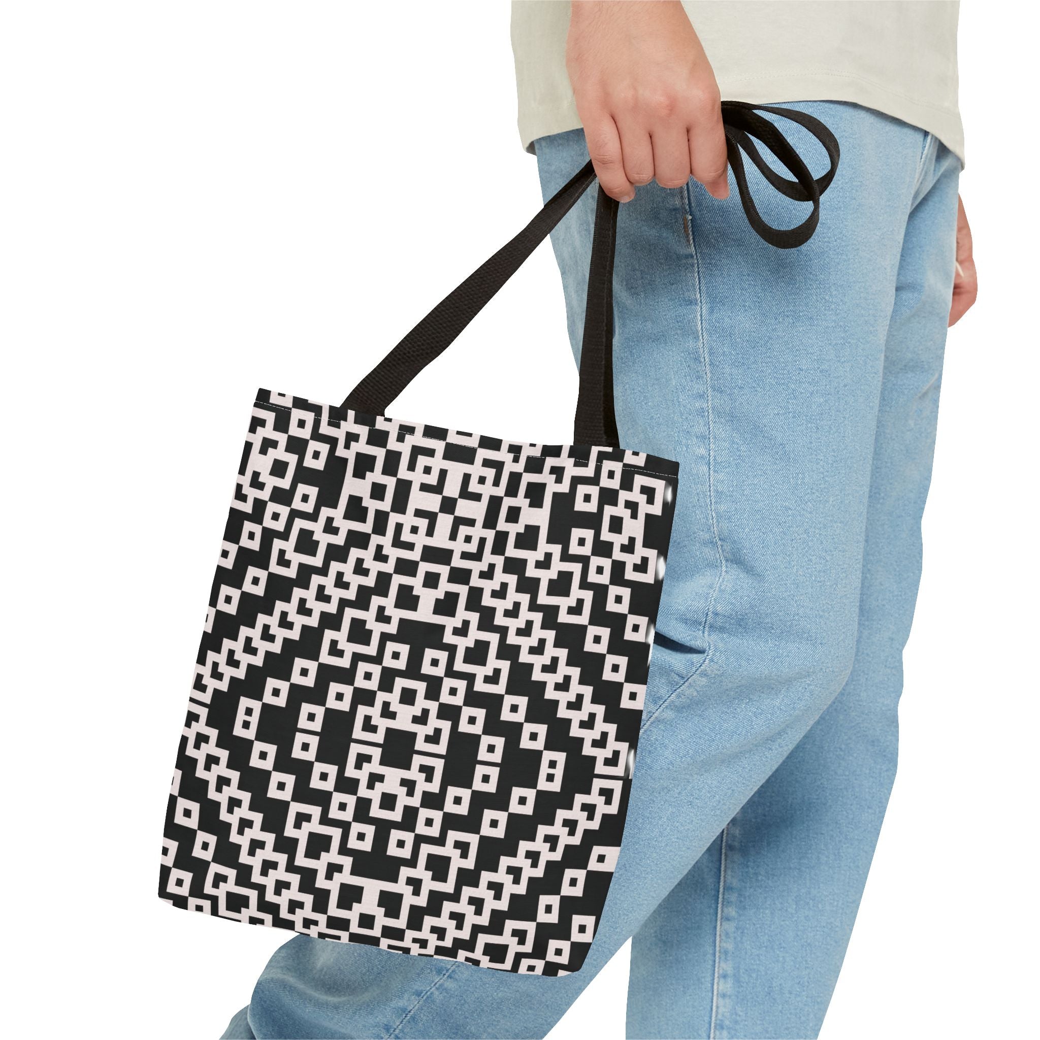 Chic Black and White Geometric Tote Bag | Stylish Everyday Carryall, Reusable Grocery Bag, Fashion Accessory, Gift for Her, Travel Tote