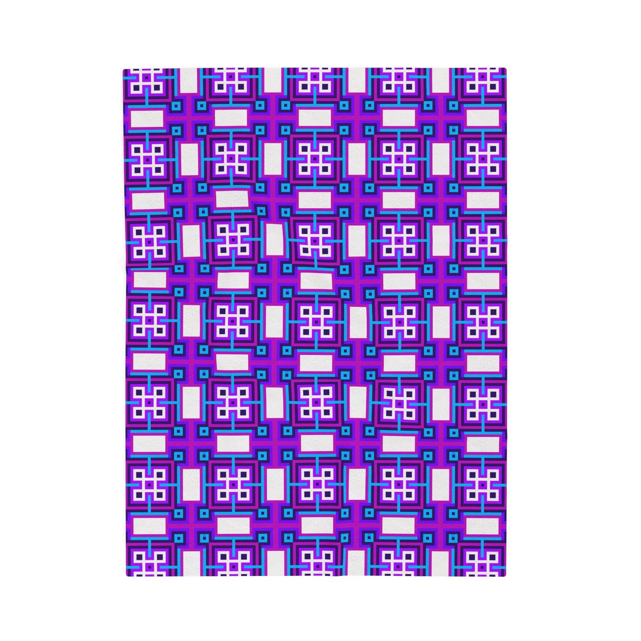 Vibrant Geometric Plush Blanket - Cozy Home Decor, Gift for Her, Unique Throw for Kids, Comfortable Lounge Accessory, Warm Soft Blanket