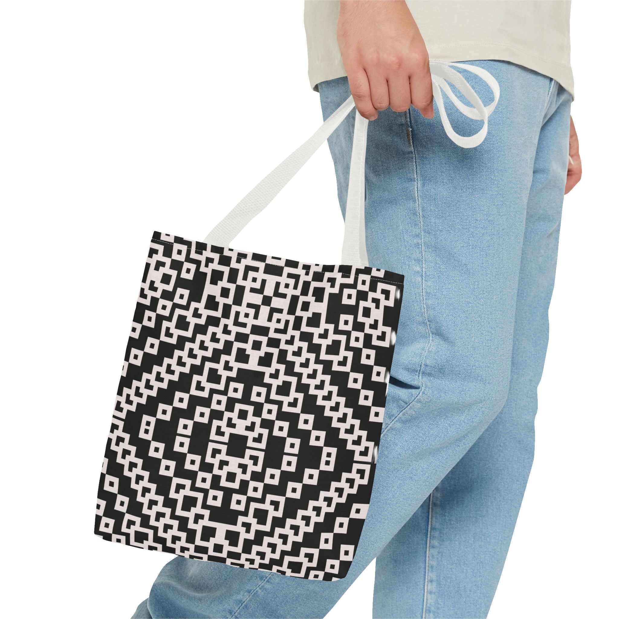 Chic Black and White Geometric Tote Bag | Stylish Everyday Carryall, Reusable Grocery Bag, Fashion Accessory, Gift for Her, Travel Tote