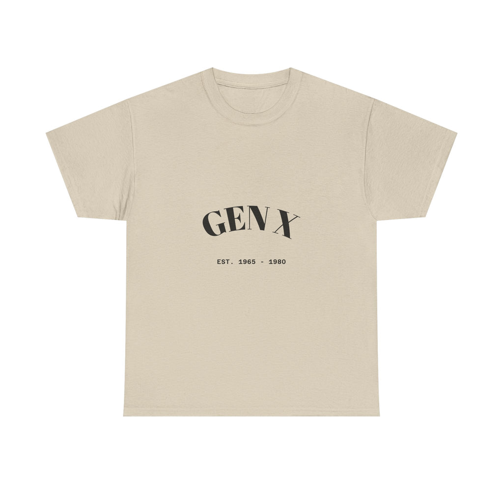 Gen X Unisex Heavy Cotton Tee - Nostalgic Graphic T-Shirt, Perfect for Casual Wear, Gifts, Birthdays, and Retro Celebrations