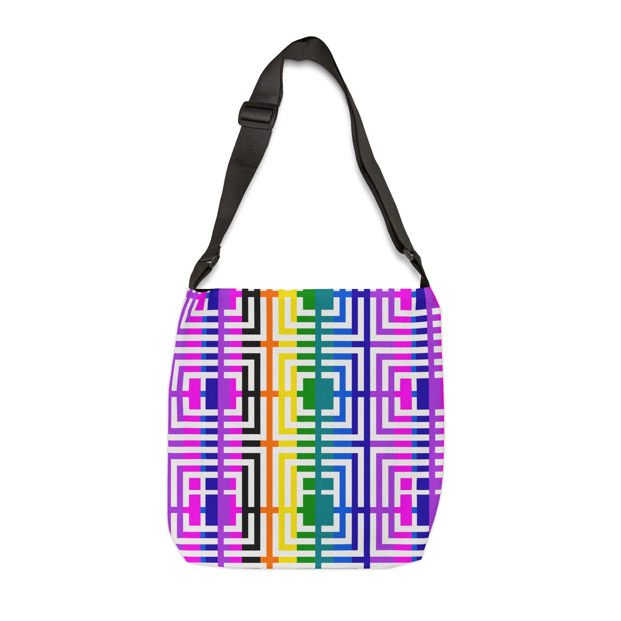 Vibrant Adjustable Tote Bag - Geometric Pattern, Perfect for Shopping, Travel, Beach, or Everyday Use, Unique Gift Idea