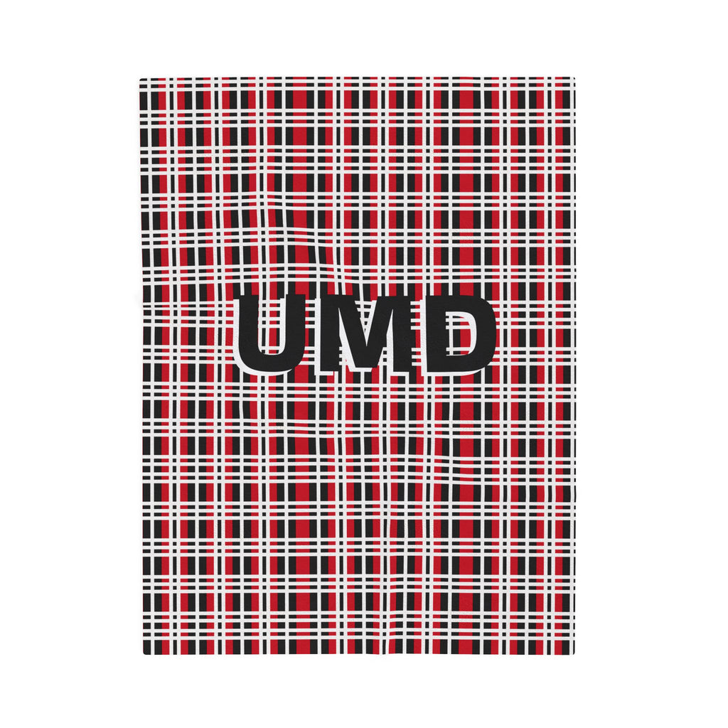 Cozy Personalized Velveteen Plush Blanket, Warm Throw, Soft Home Décor, Perfect Gift for Holidays, UMD Plaid Design