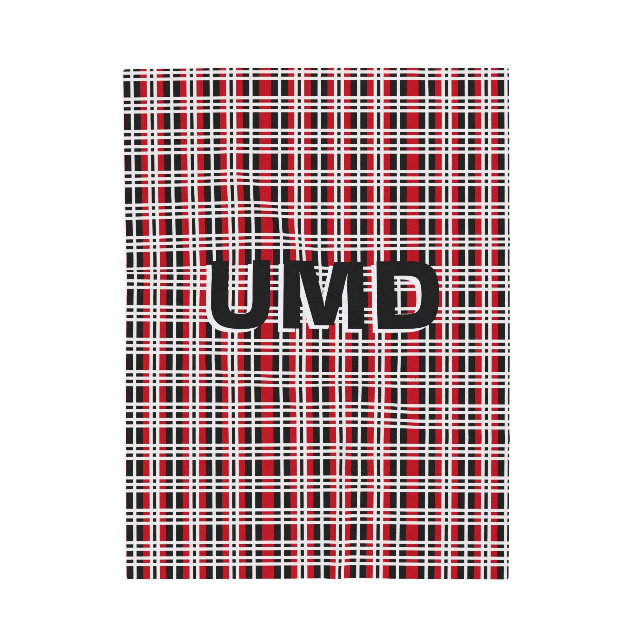 Cozy Personalized Velveteen Plush Blanket, Warm Throw, Soft Home Décor, Perfect Gift for Holidays, UMD Plaid Design