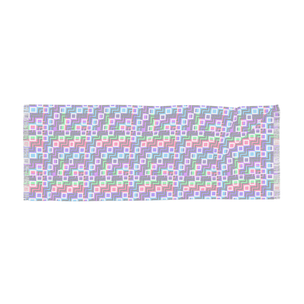 Colorful Geometric Light Scarf, Boho Fashion Accessory for Spring, Summer, Festival Wear, Gift for Her, Casual Wrap