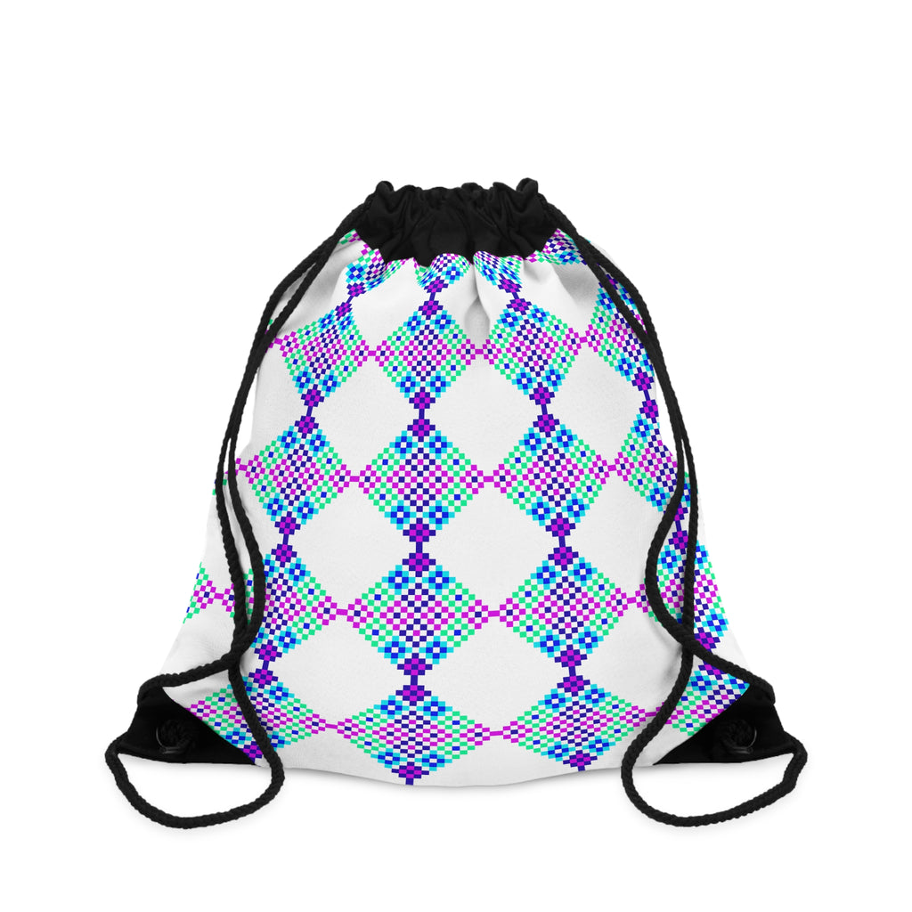 Colorful Geometric Drawstring Bag | Stylish Gym Sack, Travel Tote, Gift for Her, Casual Backpack, Summer Accessories