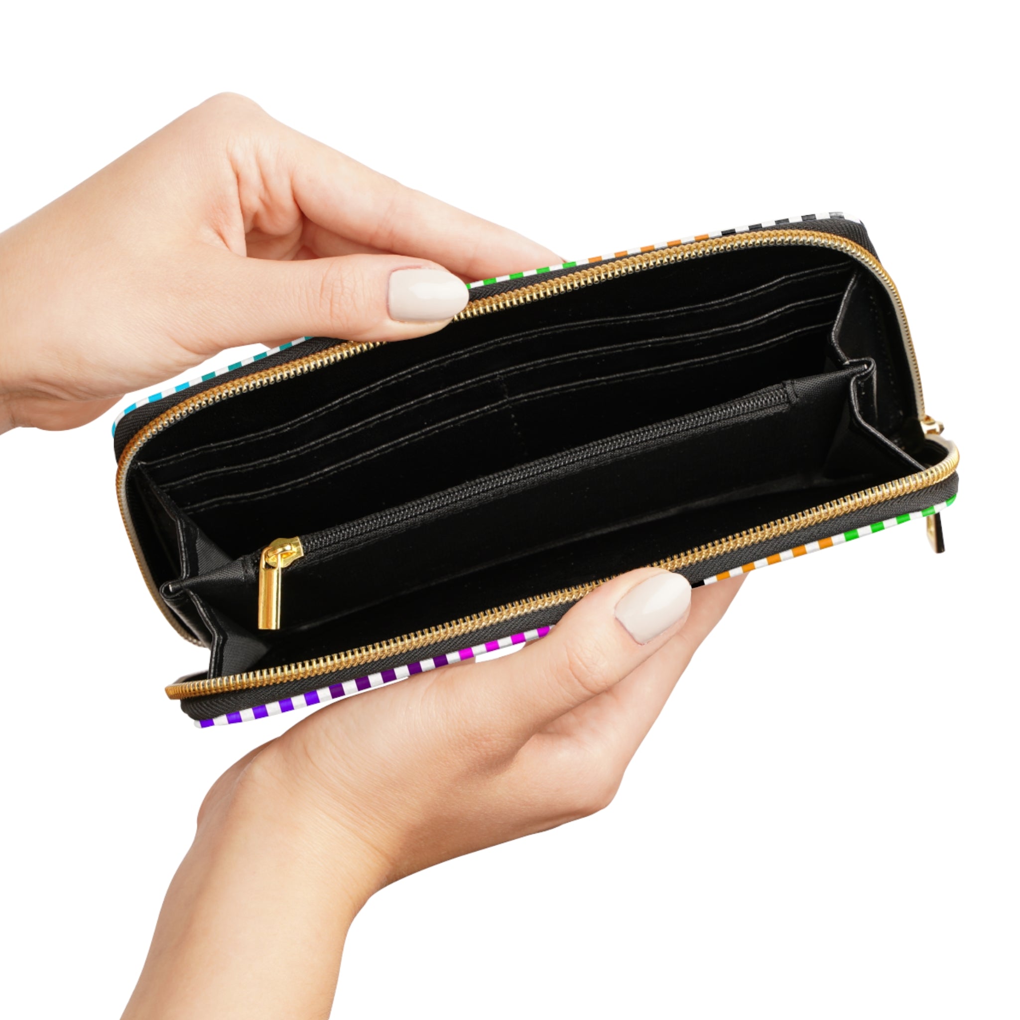 Colorful Striped Zipper Wallet - Vibrant Wallet, Cute Purse, Trendy Accessories, Gift for Her, Travel Essential