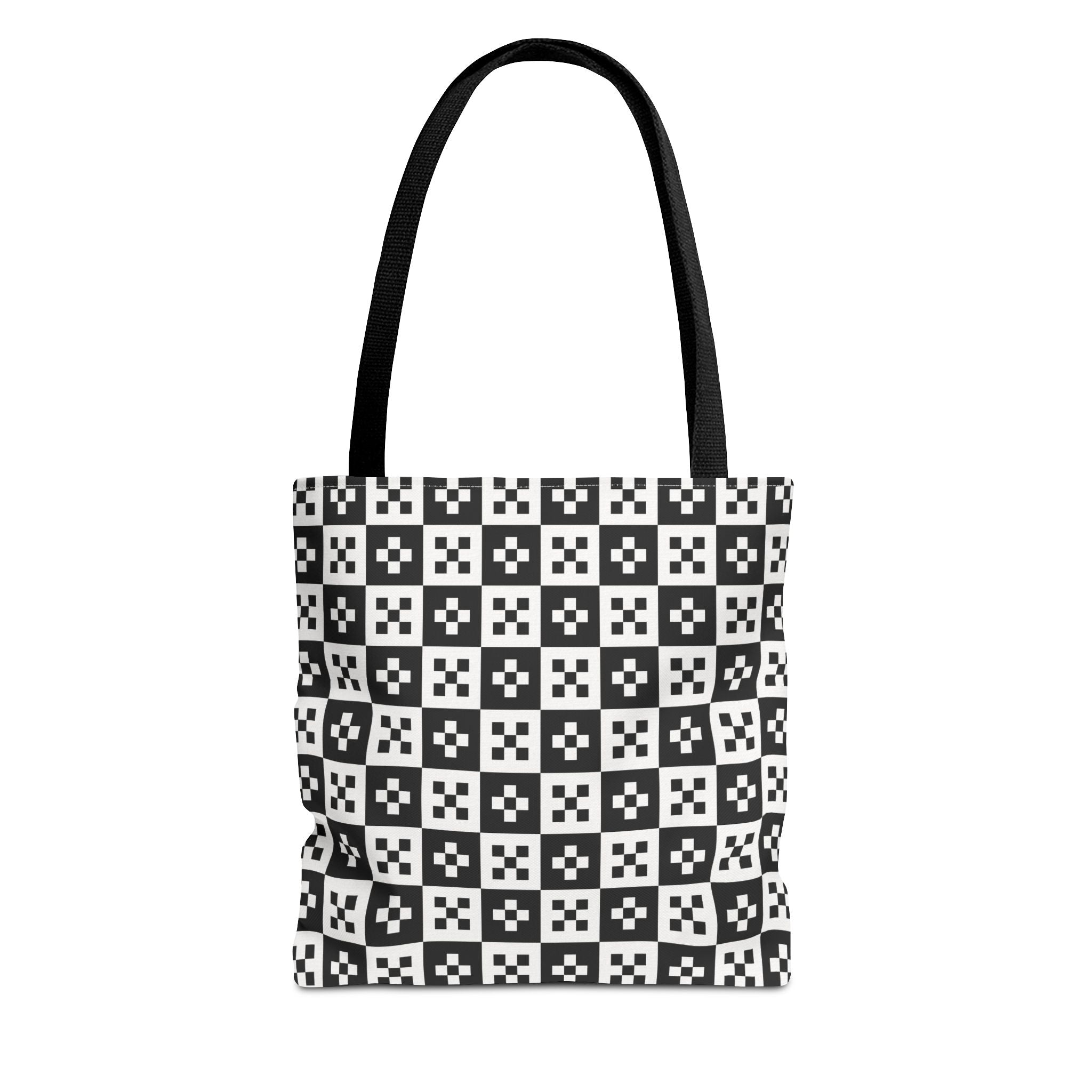 Stylish Checkerboard Tote Bag, Reusable Shopping Tote, Black and White Fashion Bag, Gift for Her, Eco-Friendly Bag, Beach Tote