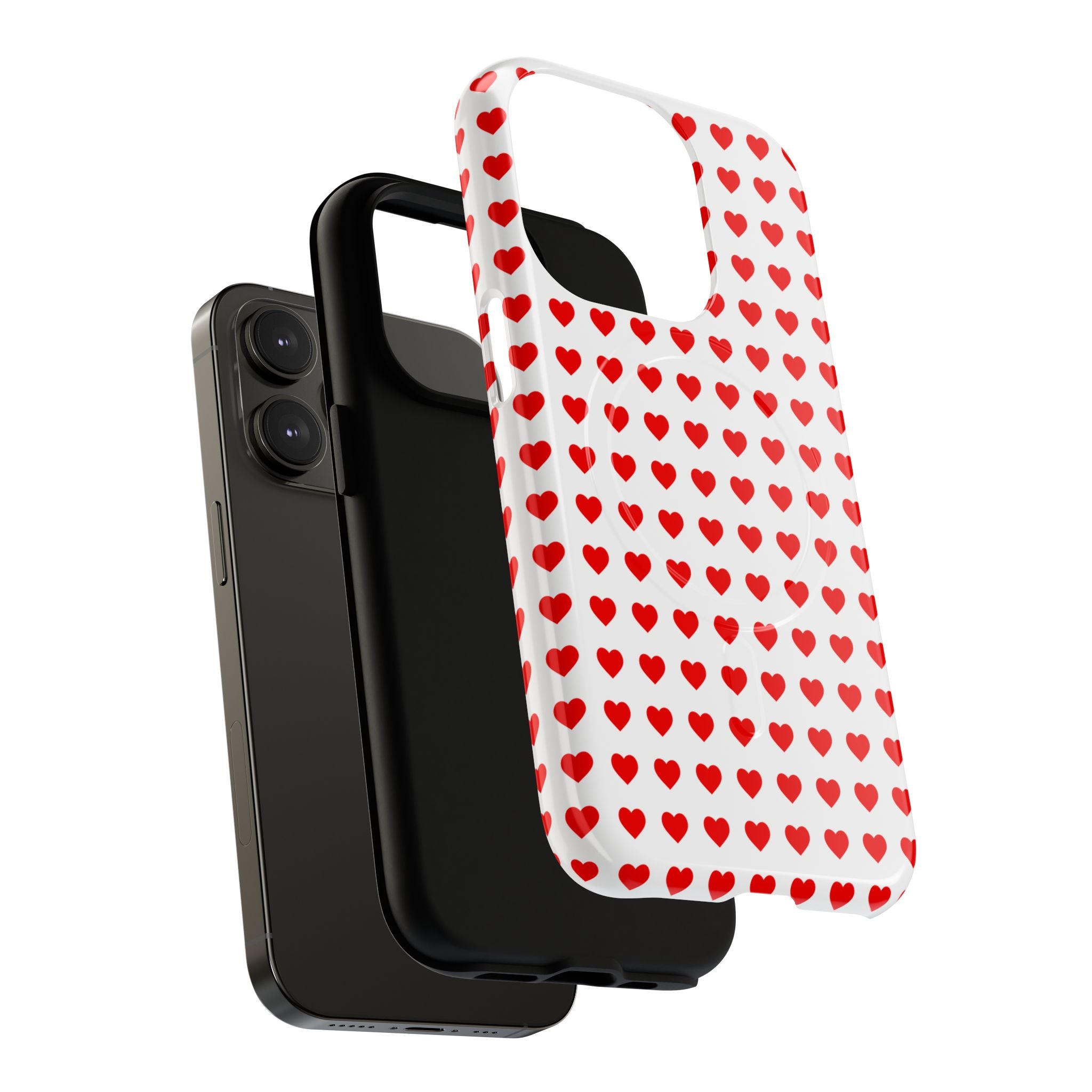 Heart Pattern Phone Case, Tough Magnetic Case, Cute Phone Cover, Valentine Gift, Stylish Accessory