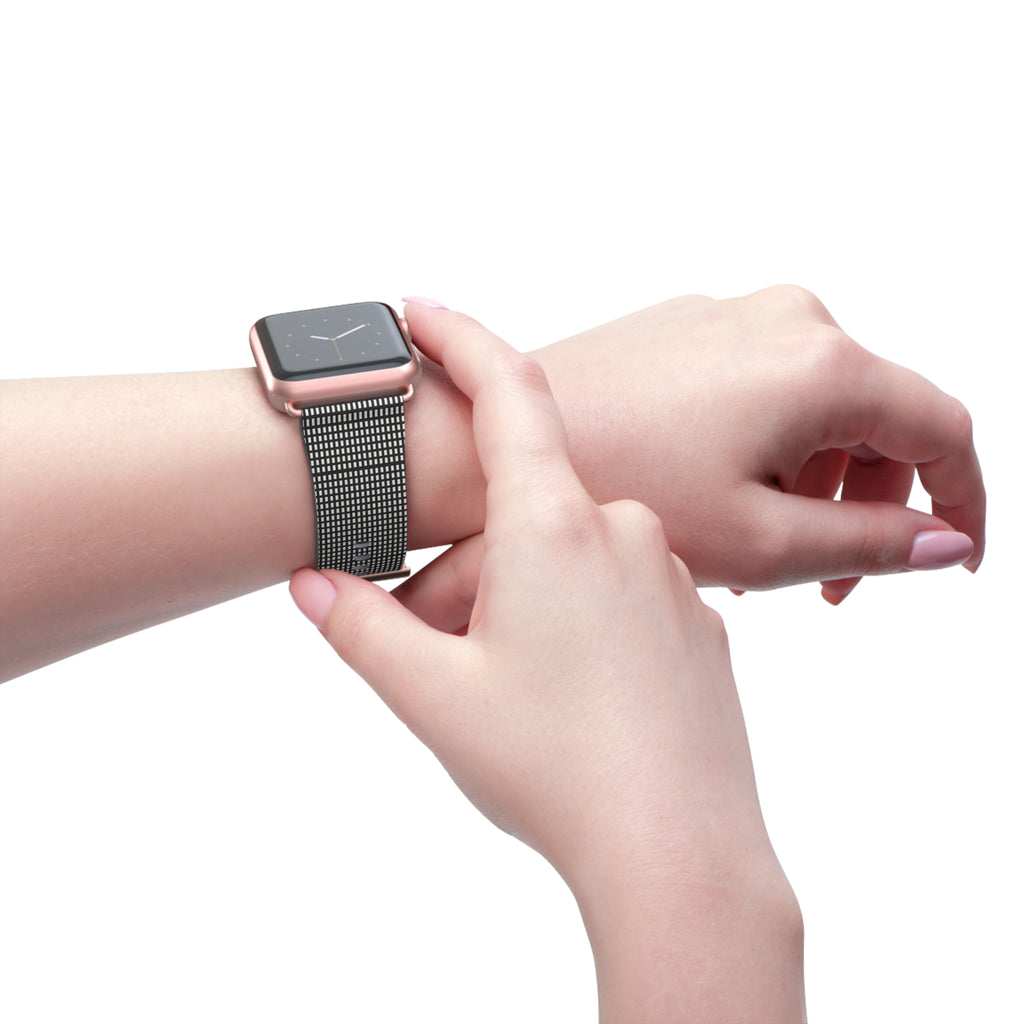 Stylish Black Checkered Watch Band, Modern Accessories, Fitness Trackers, Gift for Him or Her, Apple Watch, Fashionable Wristband