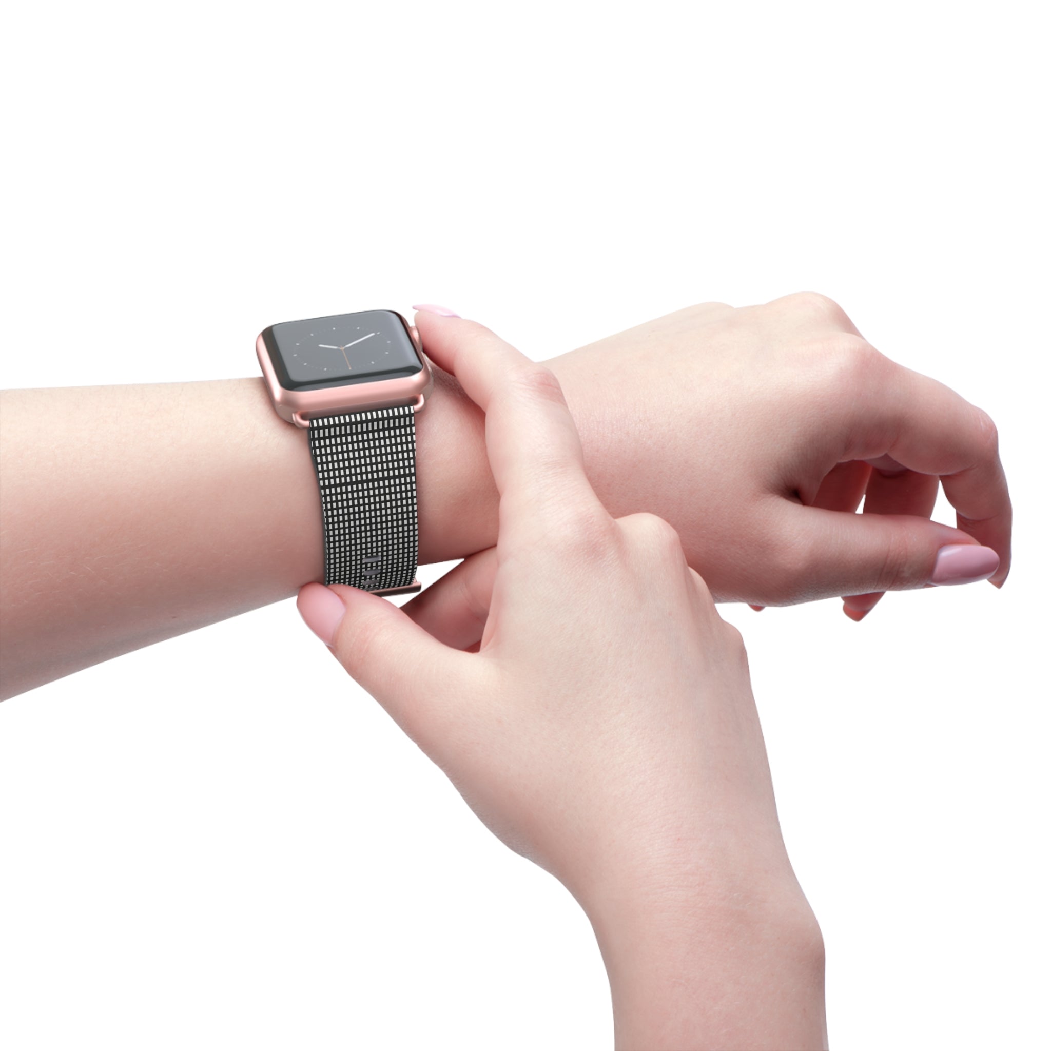 Stylish Black Checkered Watch Band, Modern Accessories, Fitness Trackers, Gift for Him or Her, Apple Watch, Fashionable Wristband