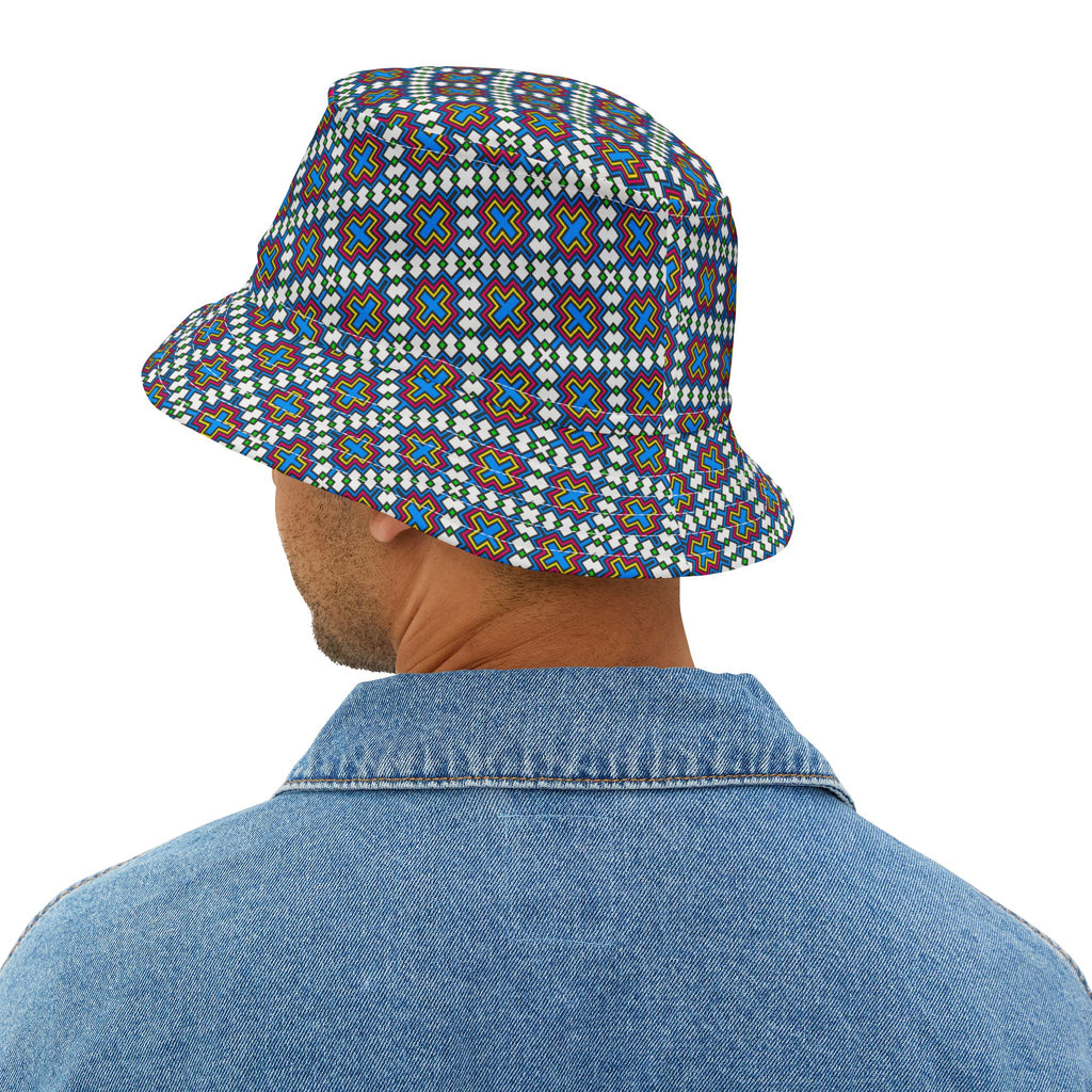 Vibrant AOP Bucket Hat, Trendy Summer Accessory, Festival Headwear, Beach Hat, Unisex Gift, 90s Style
