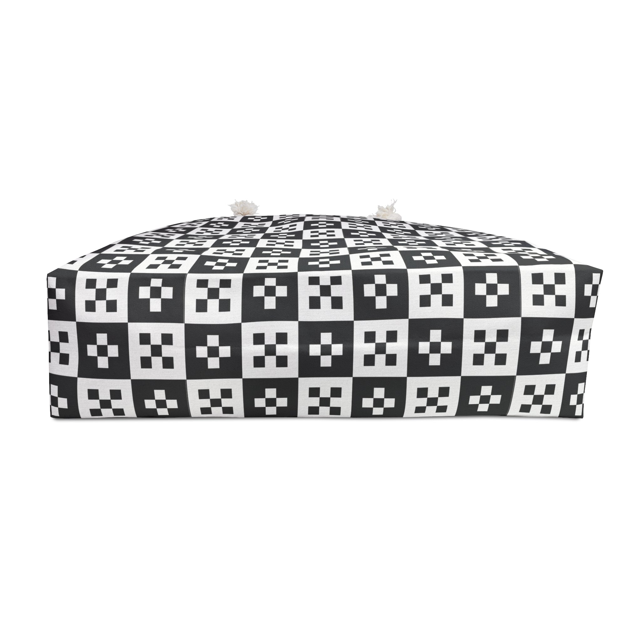Chic Black and White Checkered Weekender Bag, Travel Tote, Stylish Overnight Bag, Weekend Getaway Essential, Fashionable Travel Accessory