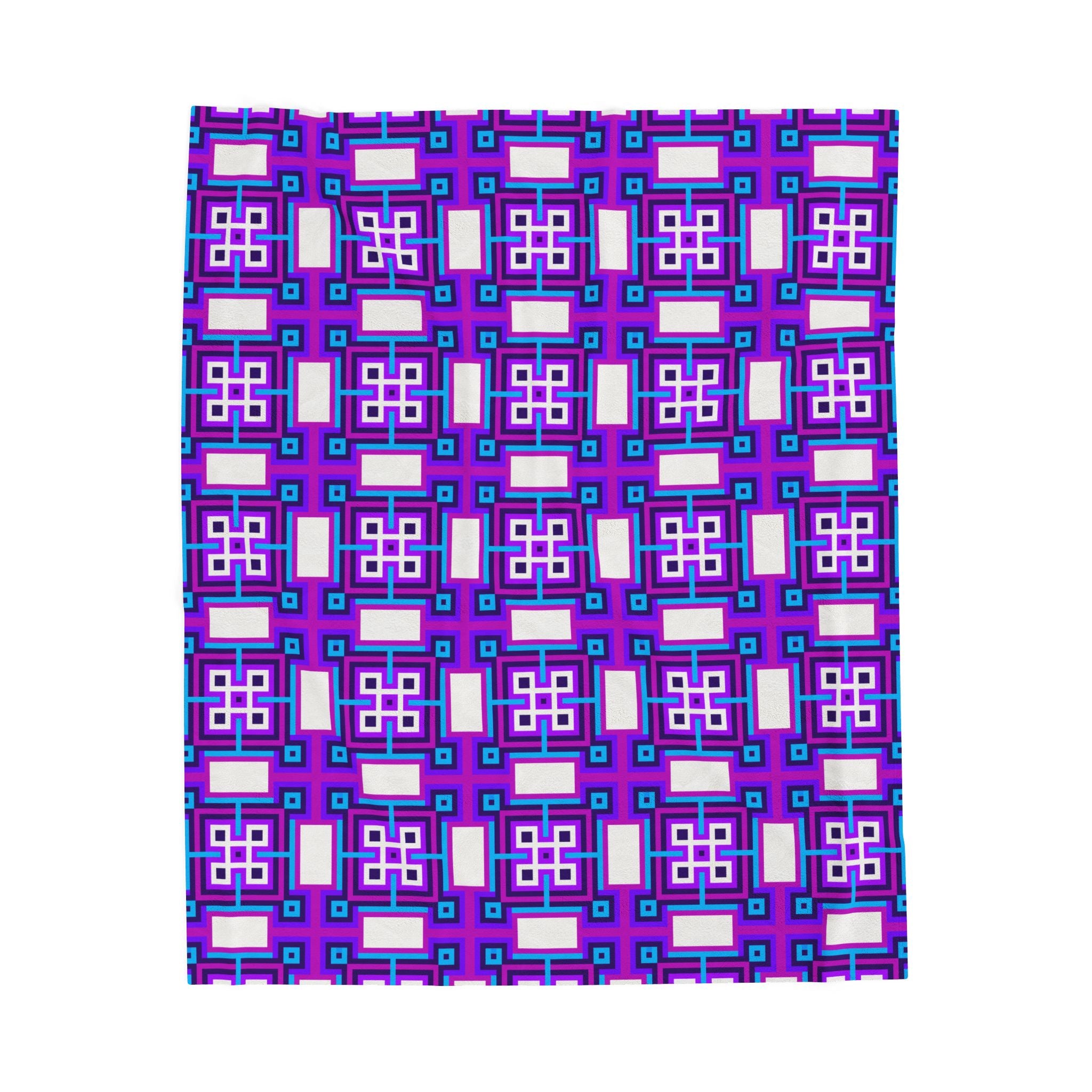 Vibrant Geometric Plush Blanket - Cozy Home Decor, Gift for Her, Unique Throw for Kids, Comfortable Lounge Accessory, Warm Soft Blanket