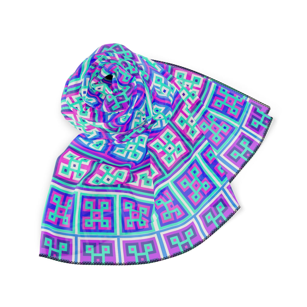 Vibrant Poly Scarf – Colorful Fashion Accessory for Everyday Wear, Perfect for Spring, Summer, Gifts, Festivals, and Travel