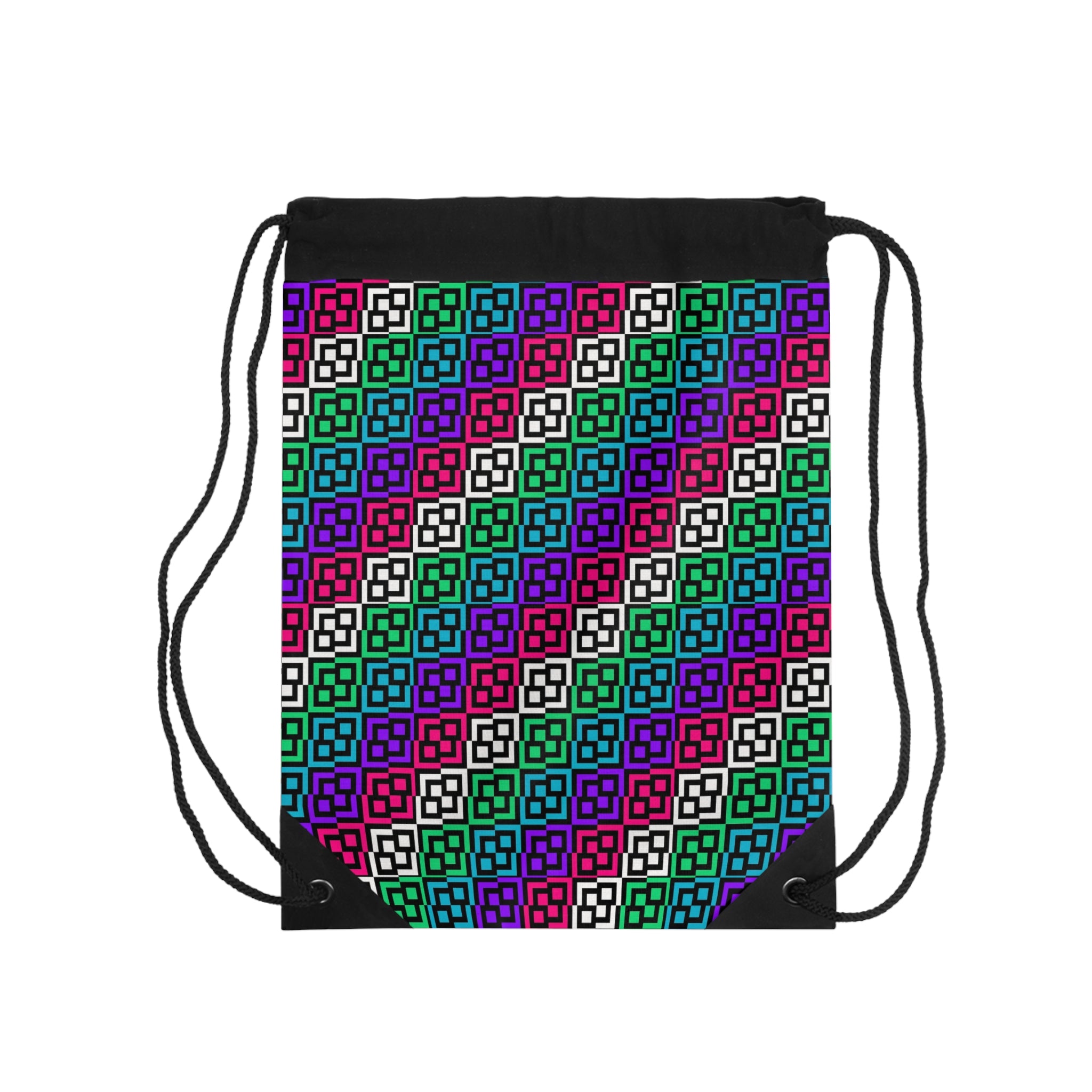 Vibrant Geometric Drawstring Bag for Sport & Casual Use, Reusable Gym Sack, Colorful Backpack for Kids & Adults, Perfect for Travel, [...]