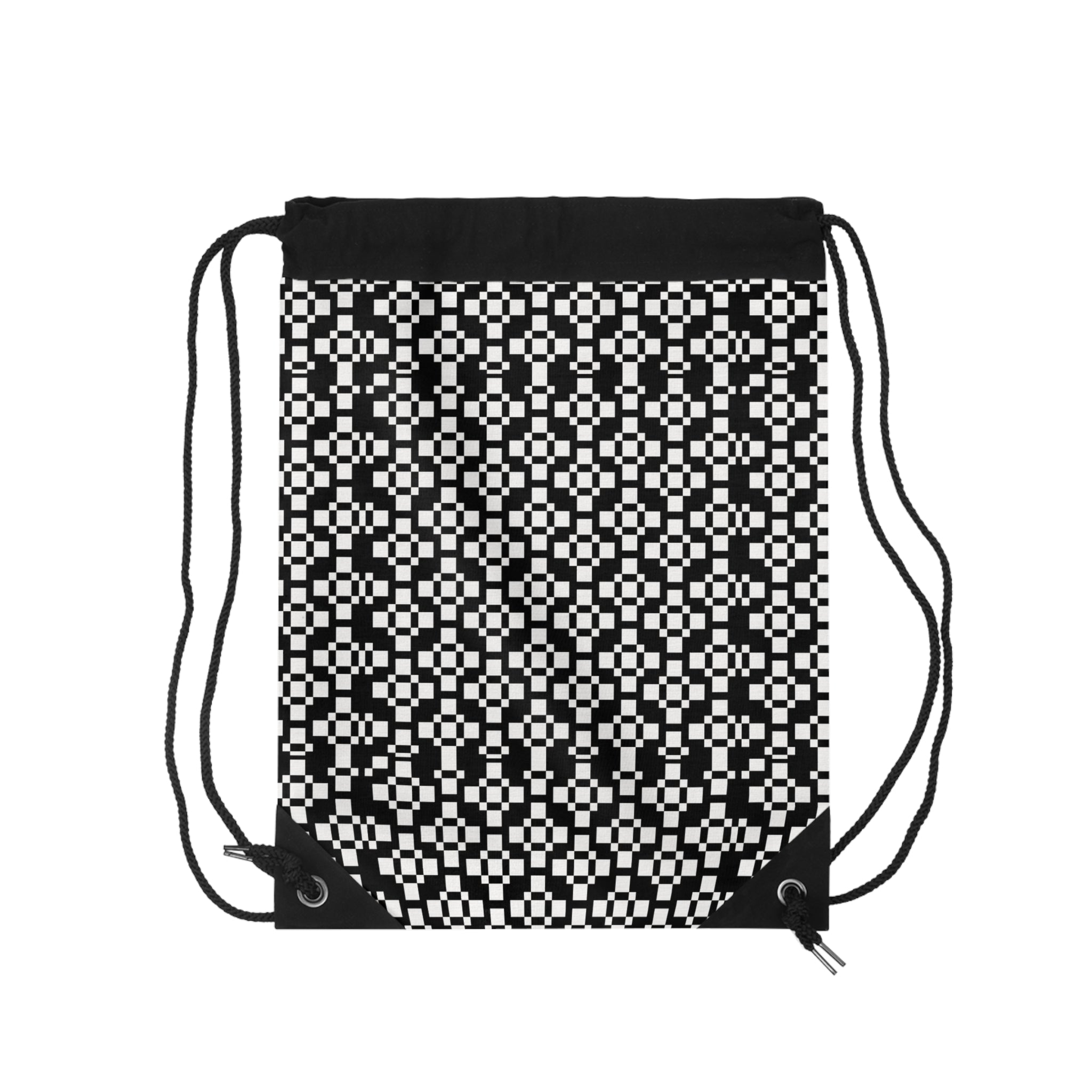 Chic Geometric Drawstring Bag | Stylish Gym Sack, Tote for Everyday Use, Travel Organizer, Gift for Trendsetters
