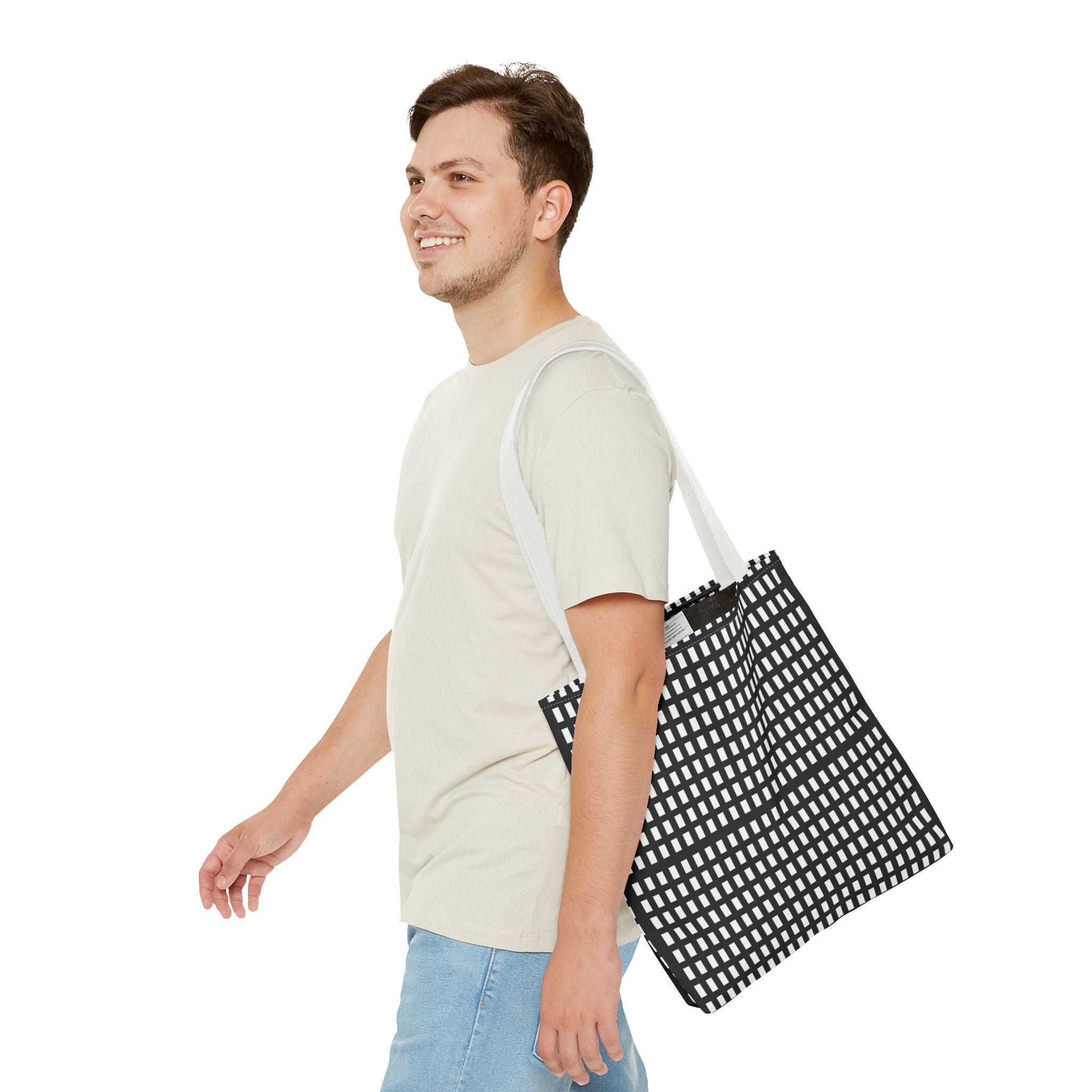 Stylish Geometric Tote Bag, Modern Shopper, Beach Bag, Gift for Her, Eco-Friendly Grocery Bag, Art Print Handbag