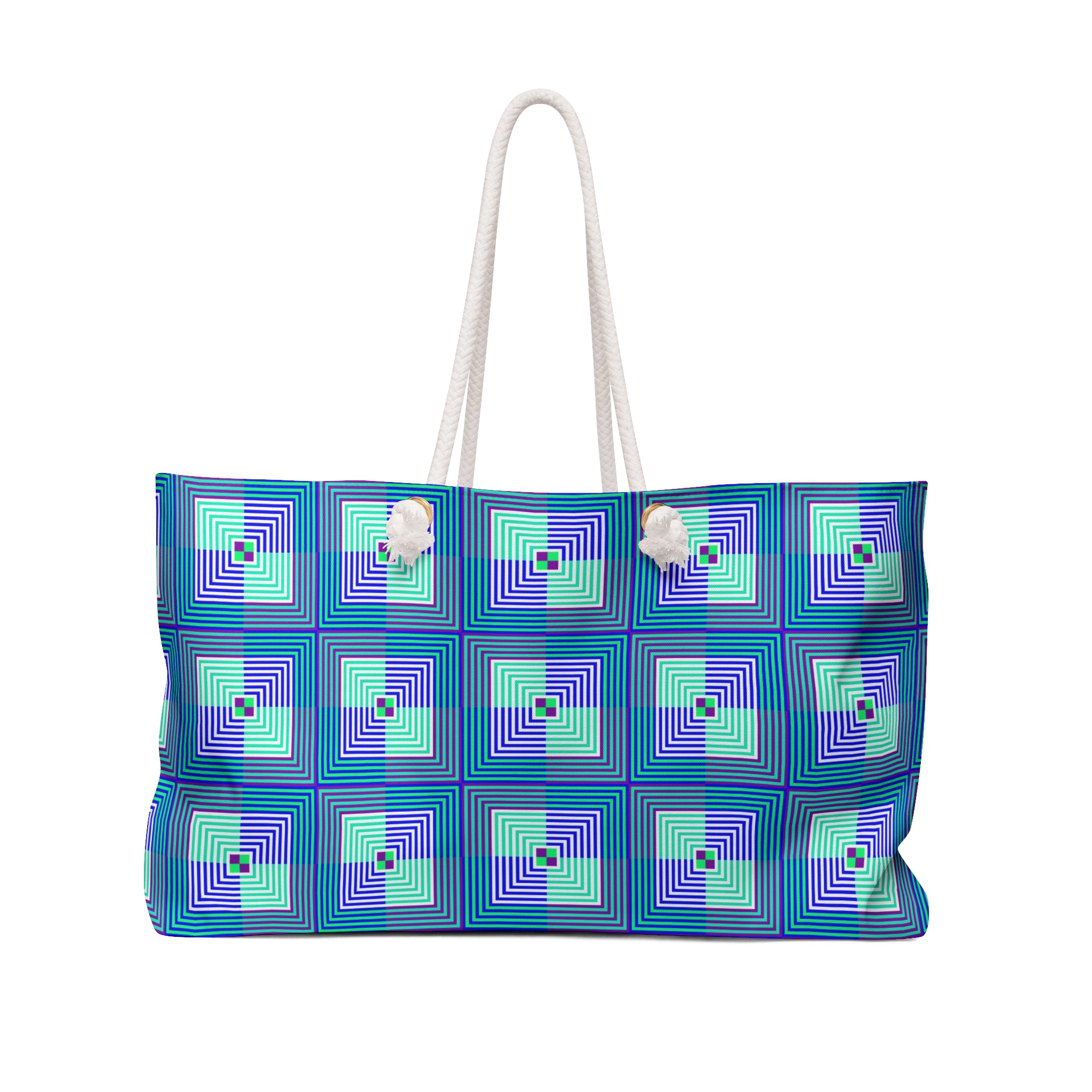 Stylish Geometric Weekender Bag, Travel Tote, Beach Bag, Overnight Bag, Gym Bag, Gift for Her
