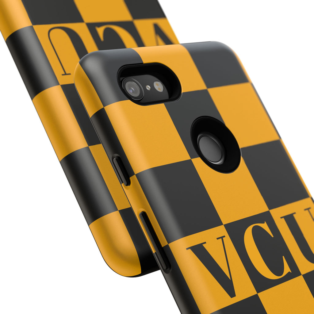 VCU Checkered Phone Case, Tough Cases for VCU Fans, College Student Gear, Sports Team Accessory, Unique Gift Idea
