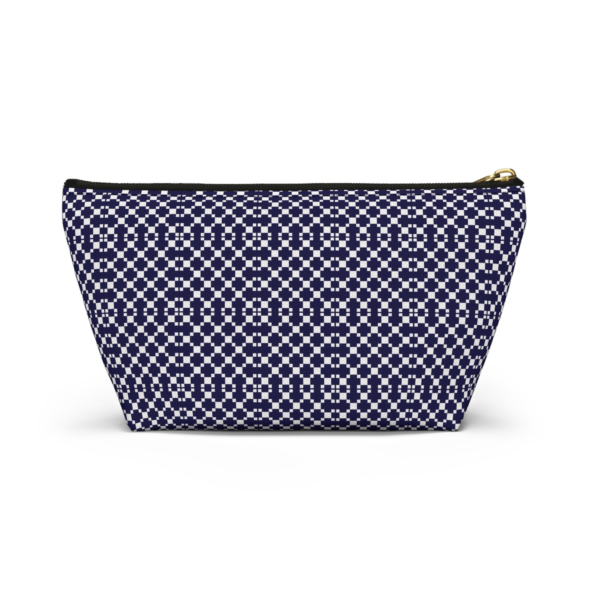 Navy Patterned Accessory Pouch, Makeup Bag, Toiletry Organizer, Gift for Her, Travel Essentials, Stylish Storage