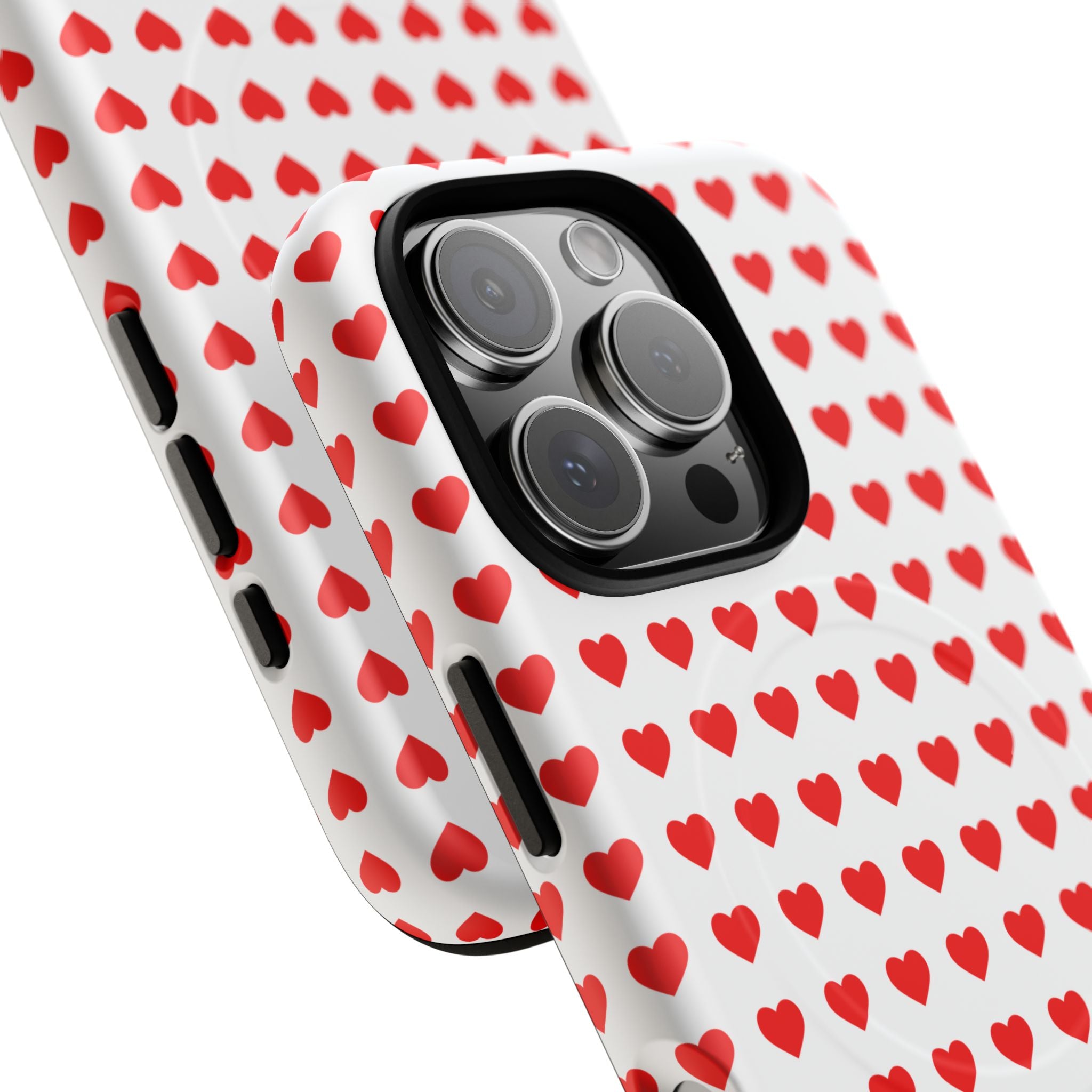 Heart Pattern Phone Case, Tough Magnetic Case, Cute Phone Cover, Valentine Gift, Stylish Accessory