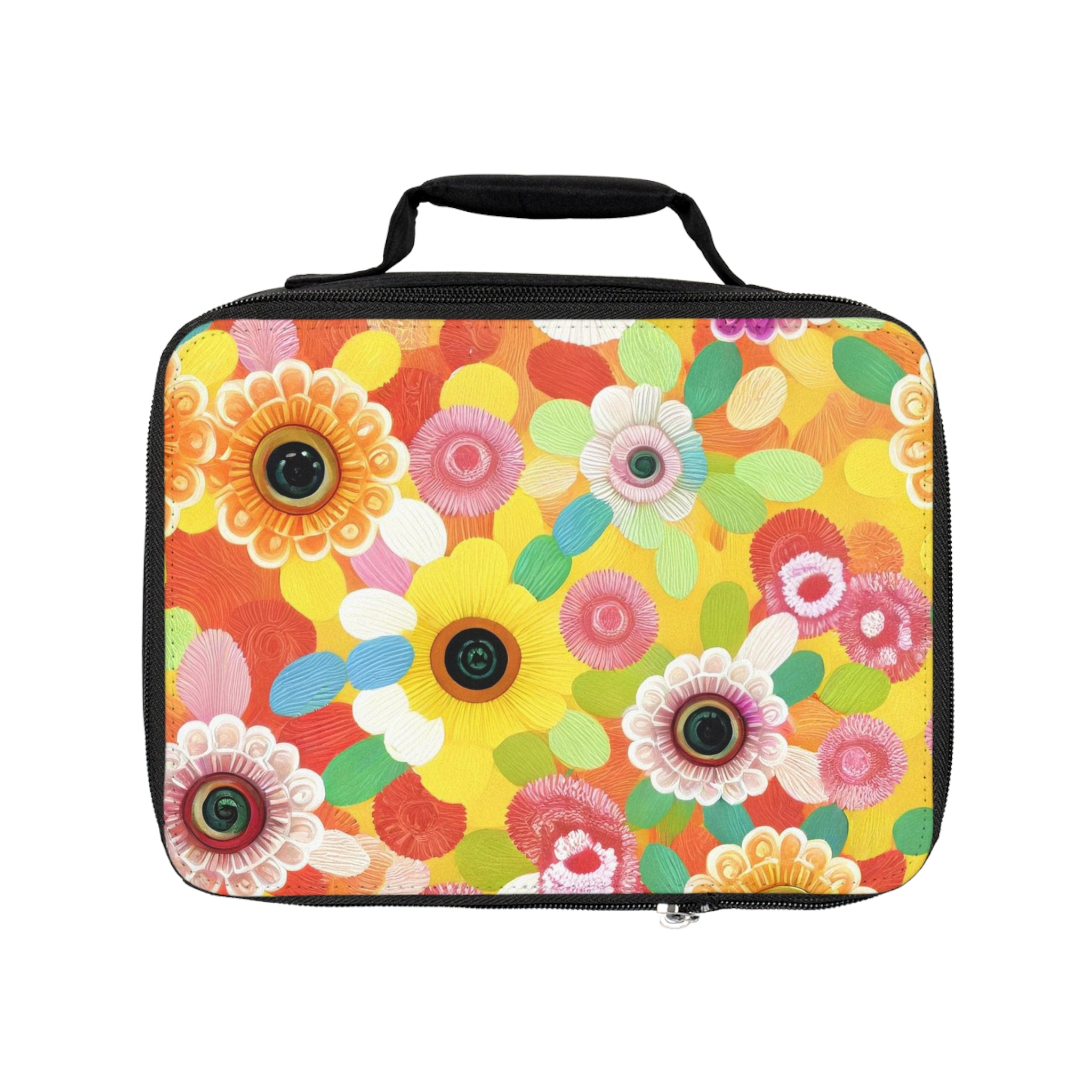 Colorful Floral Lunch Bag for Adults & Kids, Insulated Food Tote, Picnic Essentials, Back to School, Summer Outings, Gift Idea