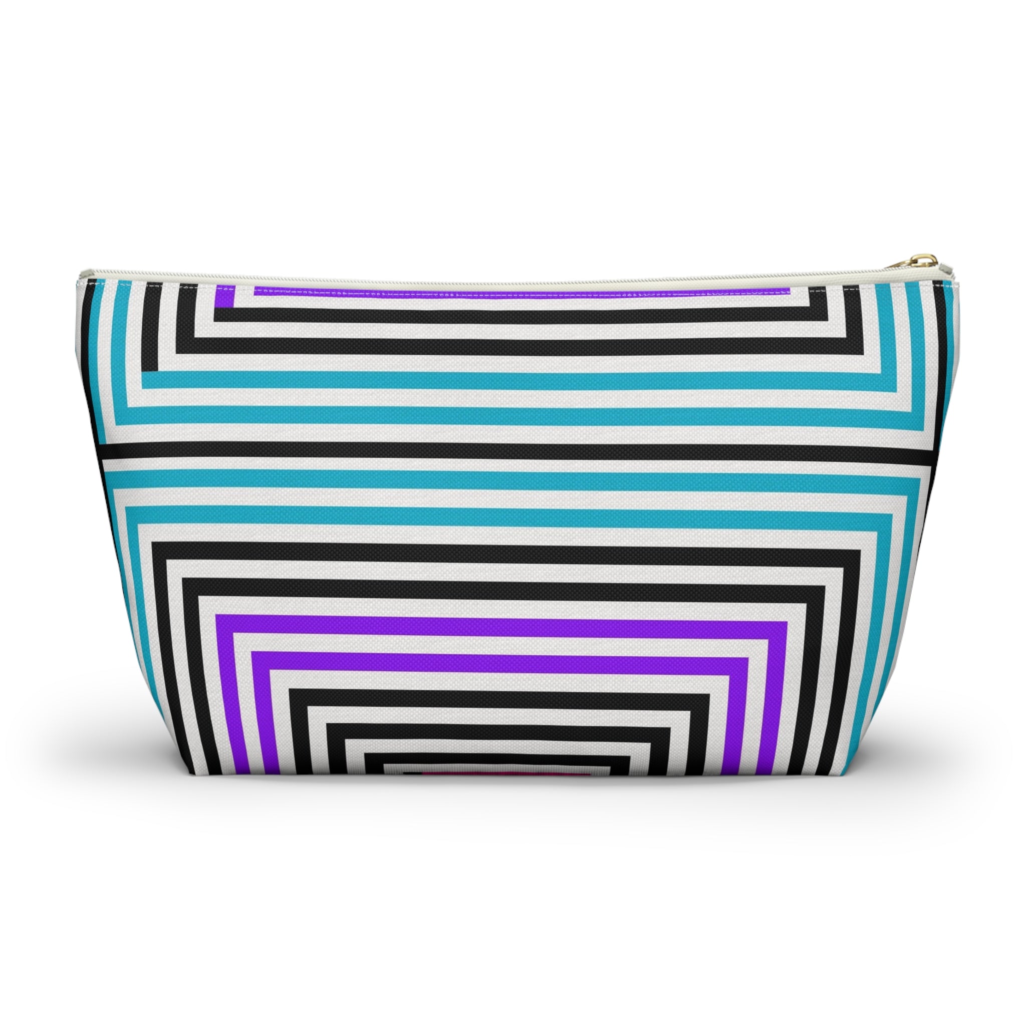 Vibrant Striped Accessory Pouch - Colorful Makeup Bag, Travel Organizer, Stylish Pencil Case, Gift for Her, Modern Clutch