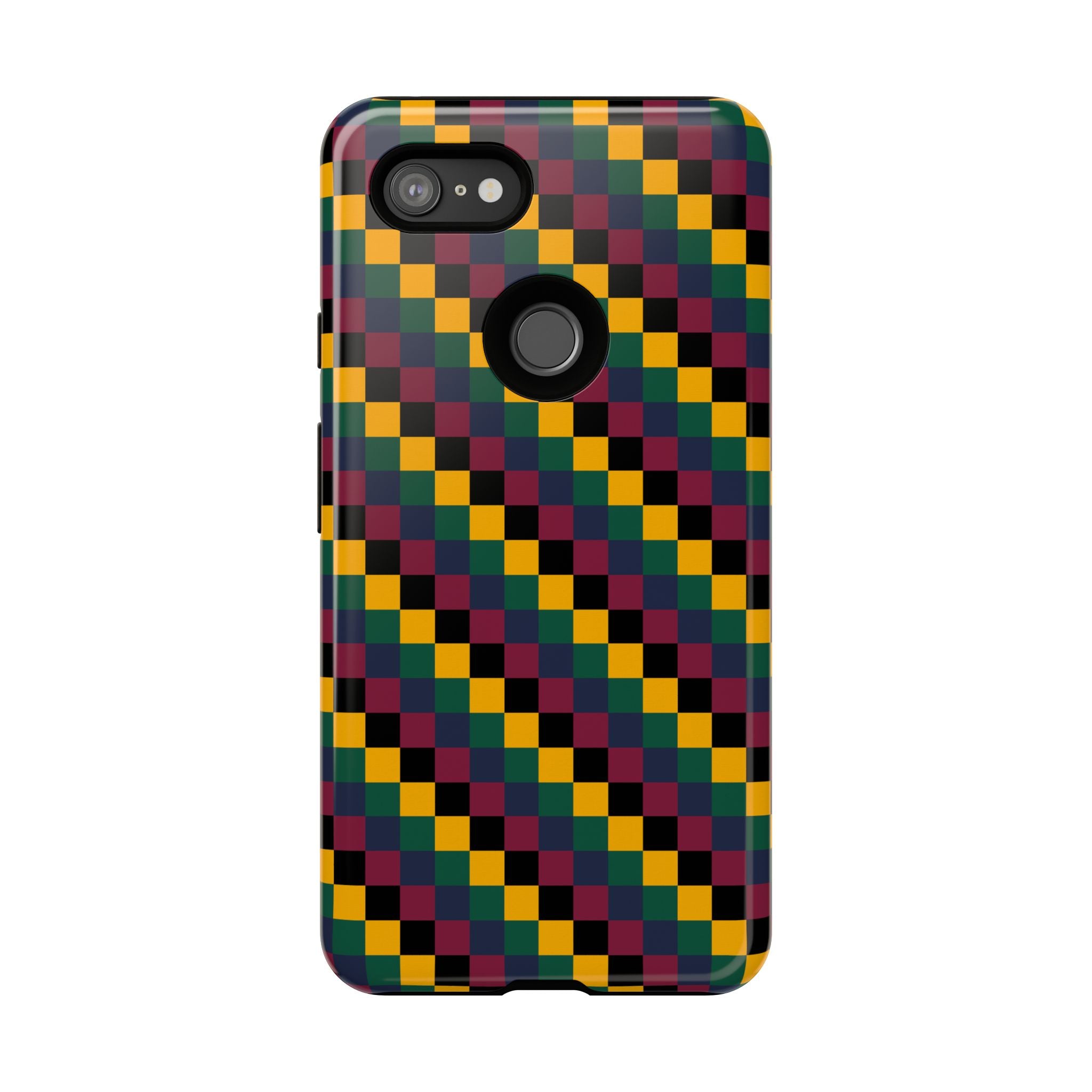 Colorful Checkered Phone Case, Tough Phone Cover, Unique Phone Accessory, Geometric Design, Gift for Tech Lovers, Stylish Protection