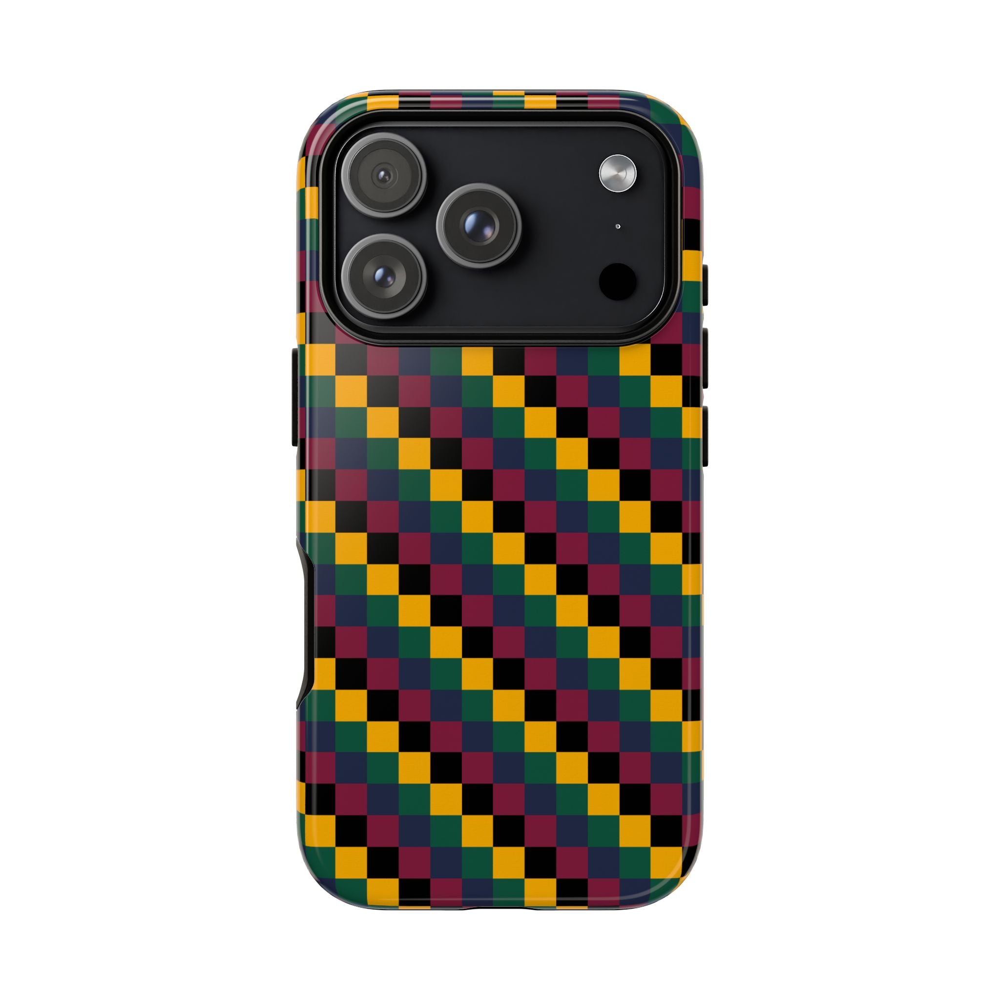 Colorful Checkered Phone Case, Tough Phone Cover, Unique Phone Accessory, Geometric Design, Gift for Tech Lovers, Stylish Protection
