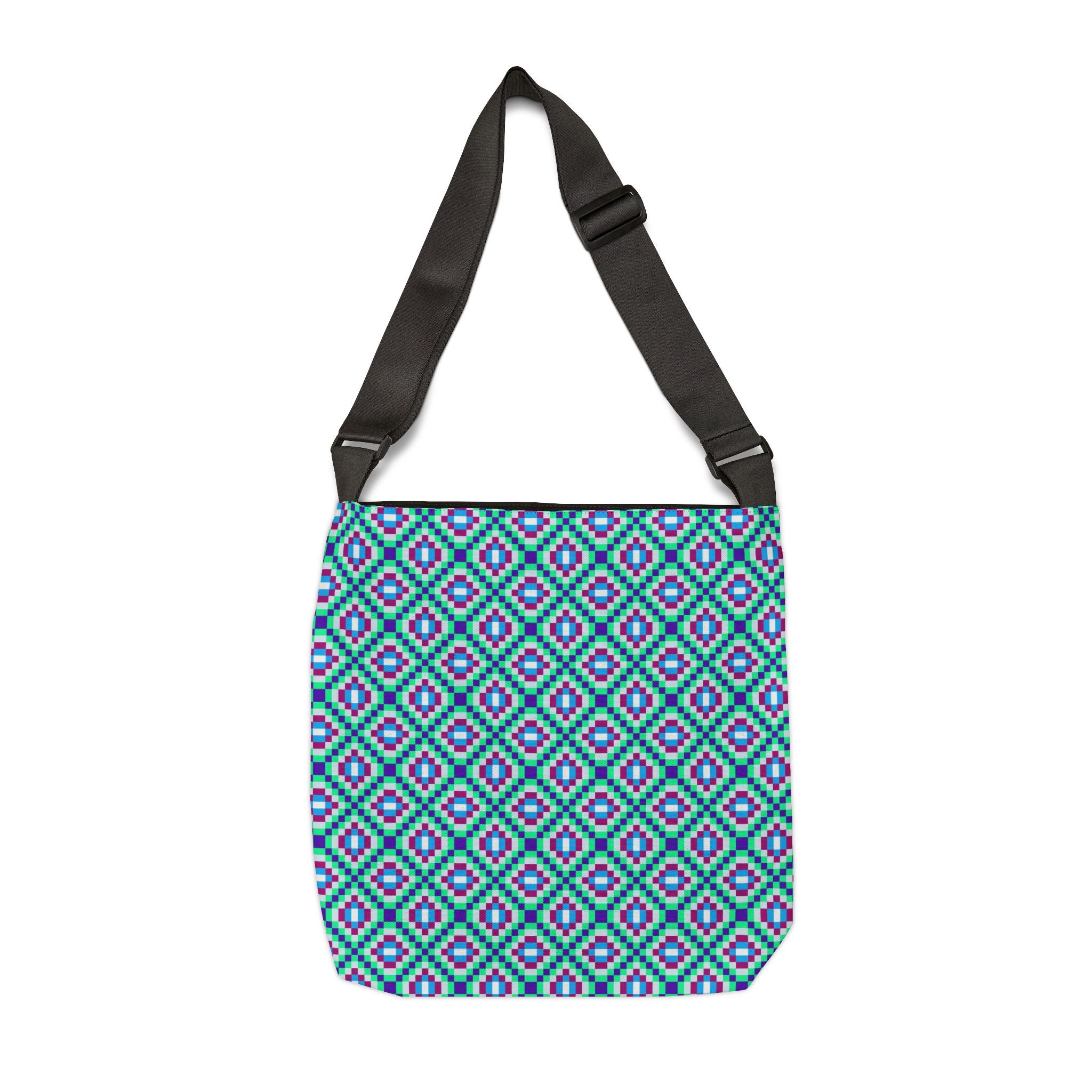 Colorful Geometric Adjustable Tote Bag, Reusable Shopping Bag, Eco-Friendly, Unique Gift, Everyday Use, Stylish Carryall