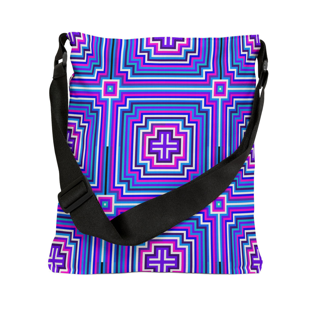 Vibrant Geometric Tote Bag, Adjustable Tote for Everyday Use, Stylish Shopping Bag, Boho Chic Messenger Bag, Perfect Gift for Any Occasion